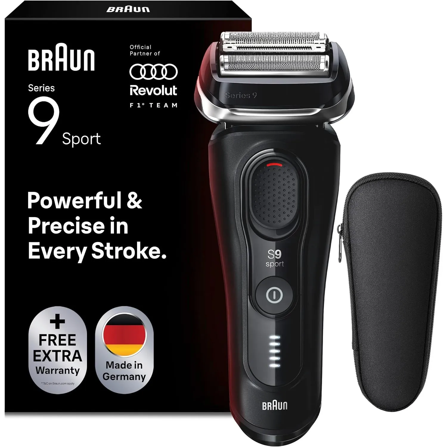 Braun Rasierer Herren Elektrisch Series 9 Sport, 9100si, Schwarz