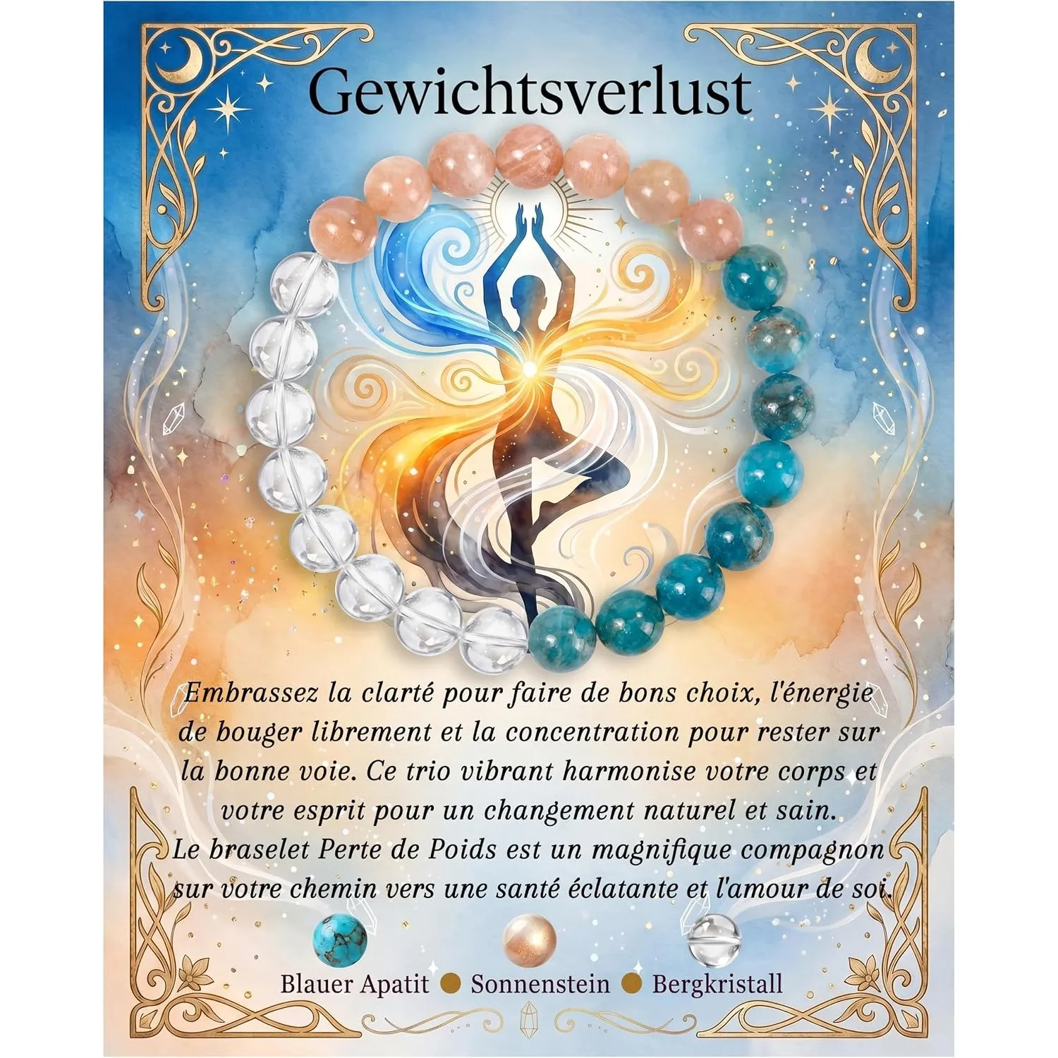 Bivei Heilstein Schutz Kristall Armband Damen