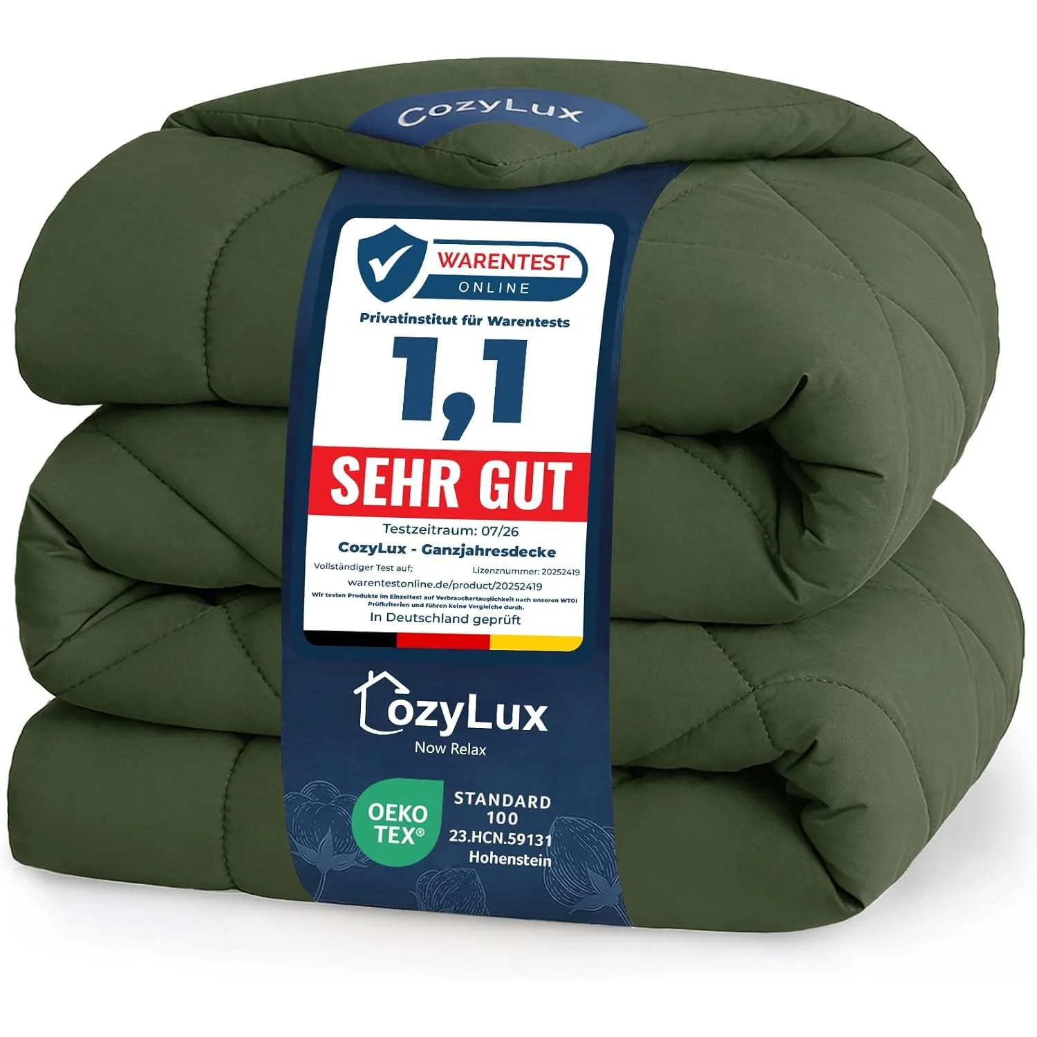 CozyLux Bettdecke 135x200 cm Olivgrün für 4 Jahreszeiten
