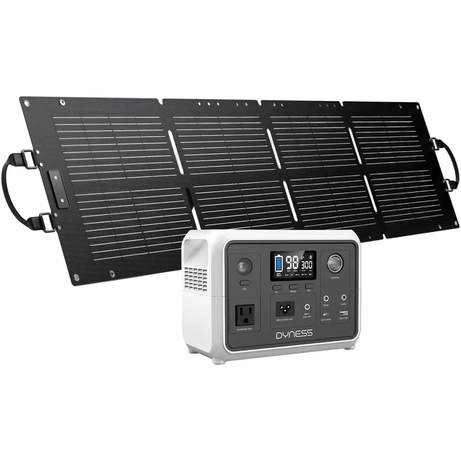 Dyness 300W Powerstation mit Solarpanel 100W, 256Wh LiFePO4 Batterie AC-Steckdose, Solargenerator mit 6 Ausgängen & 4 L…