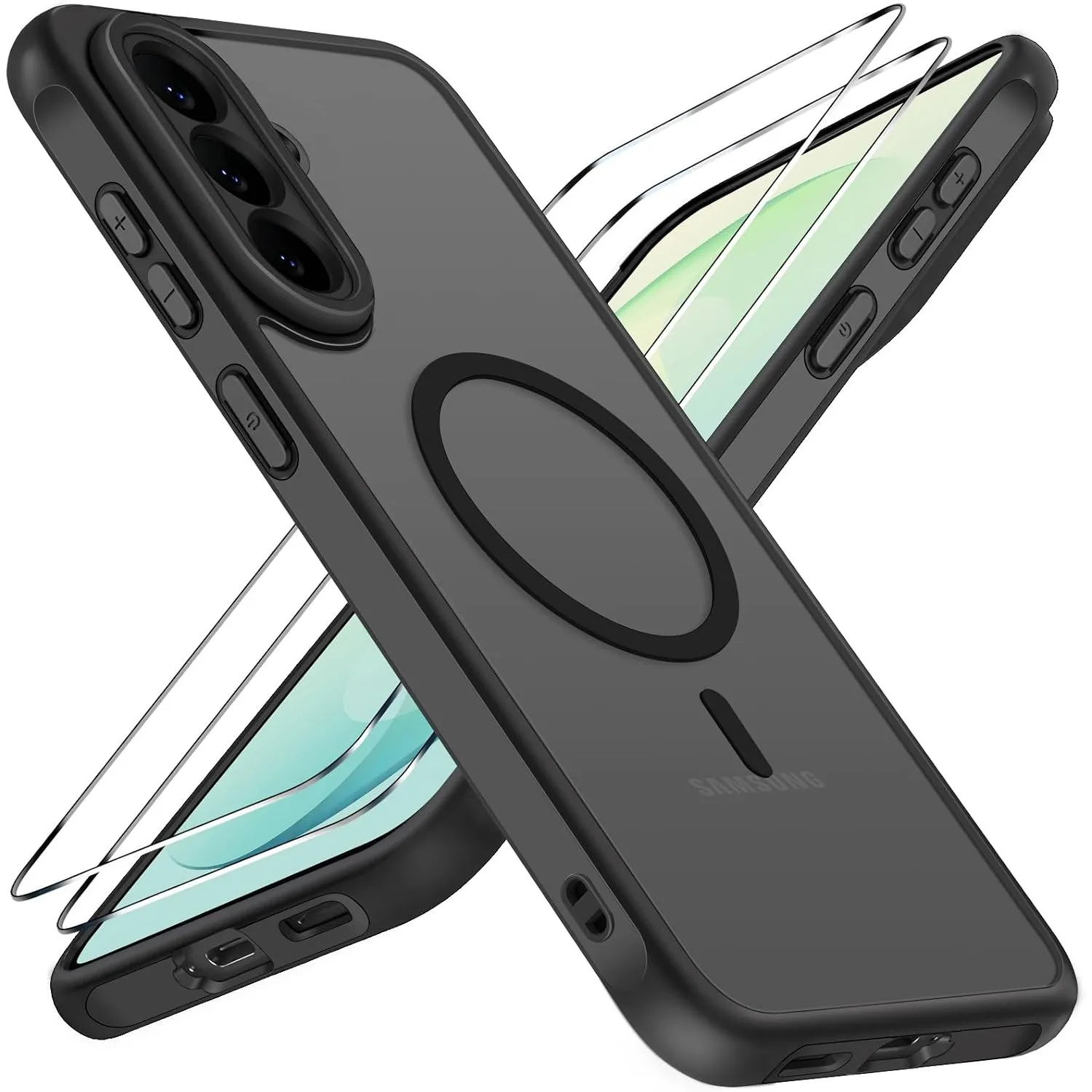 ivoler für Samsung Galaxy S26 FE Hülle mit 2 Folien, MagSafe, Schwarz