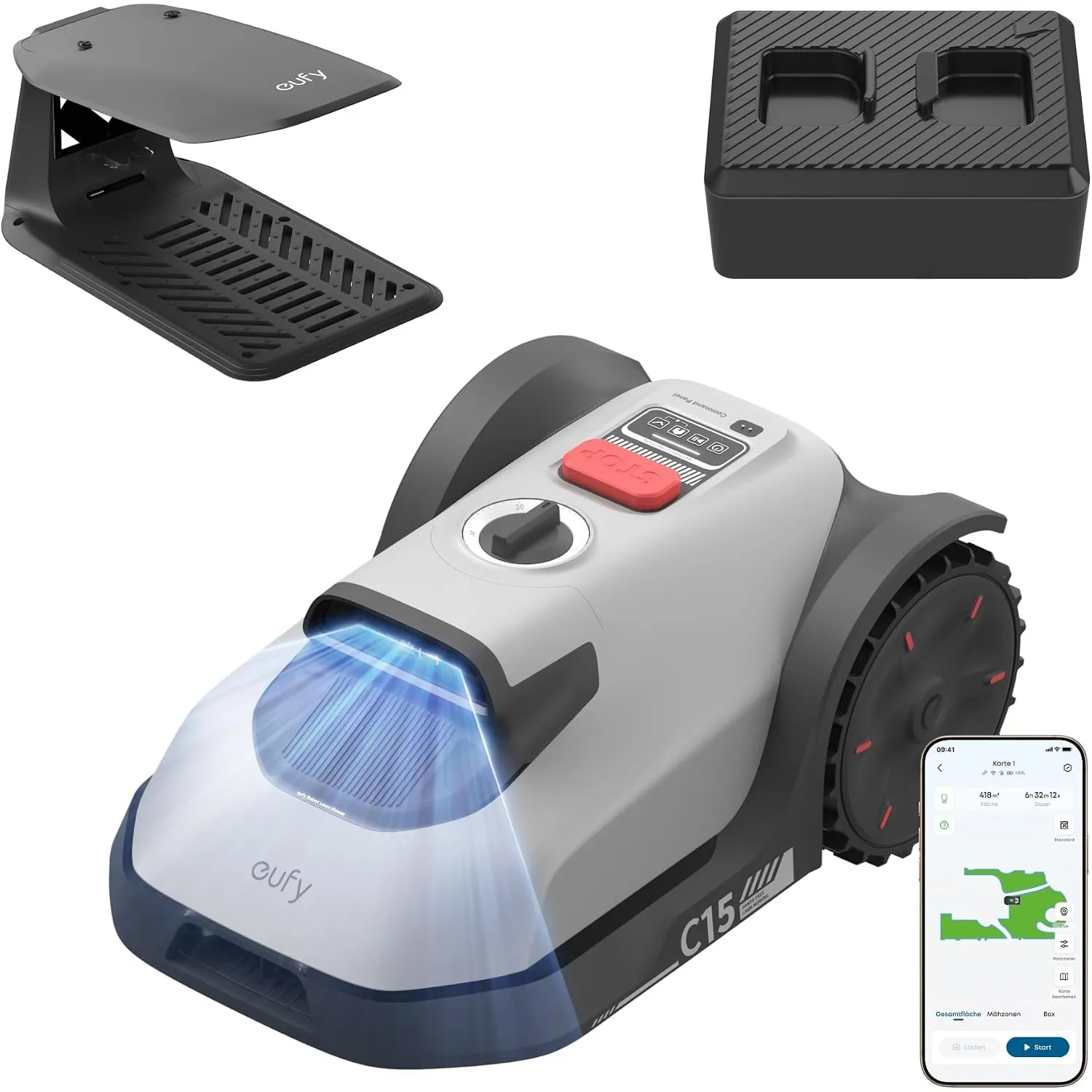 Anker eufy Mähroboter C15 Set mit Garage & 4G, ohne Begrenzungskabel