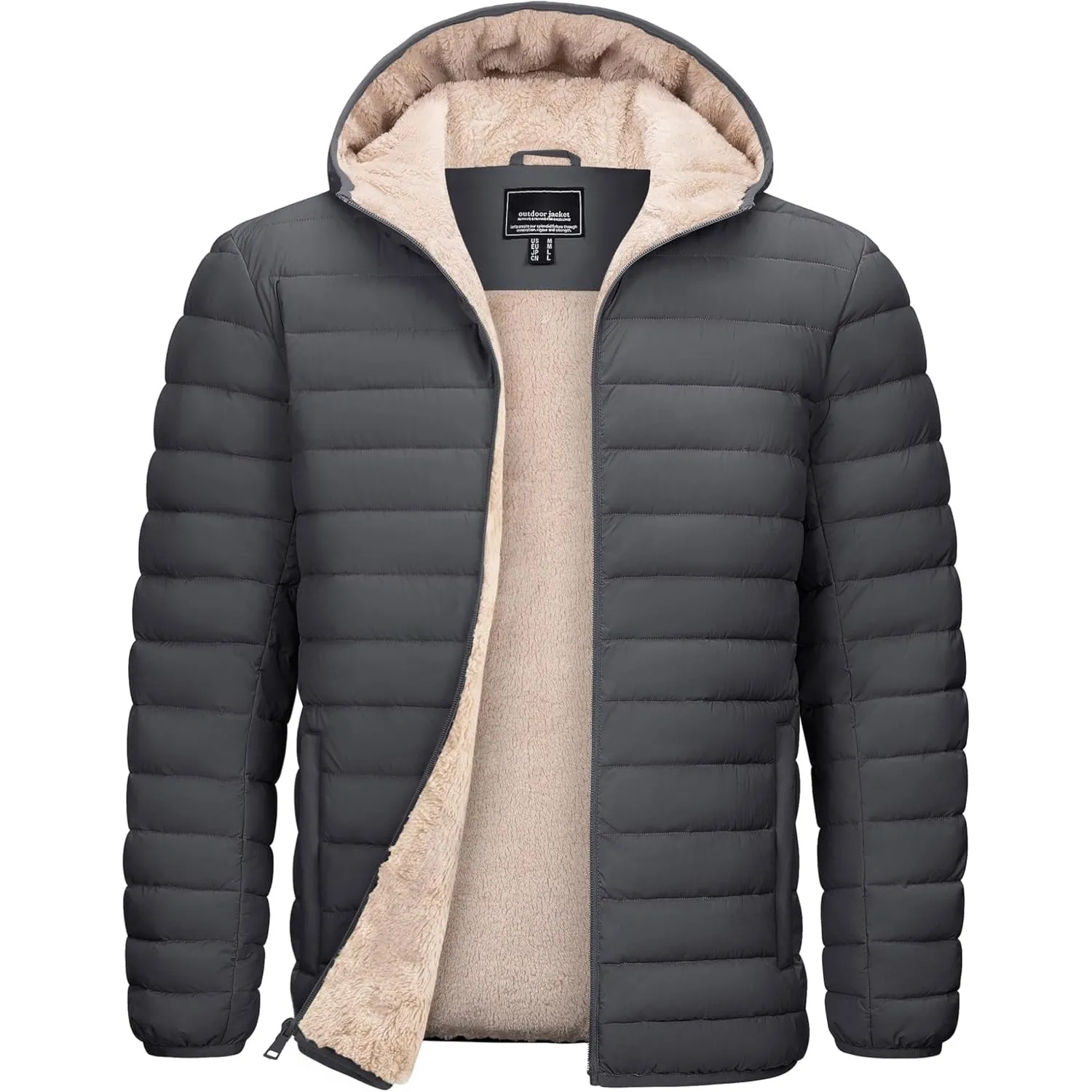 TACVASEN Winterjacke Herren Steppjacke Wasserabweisende Warm Gefüttert