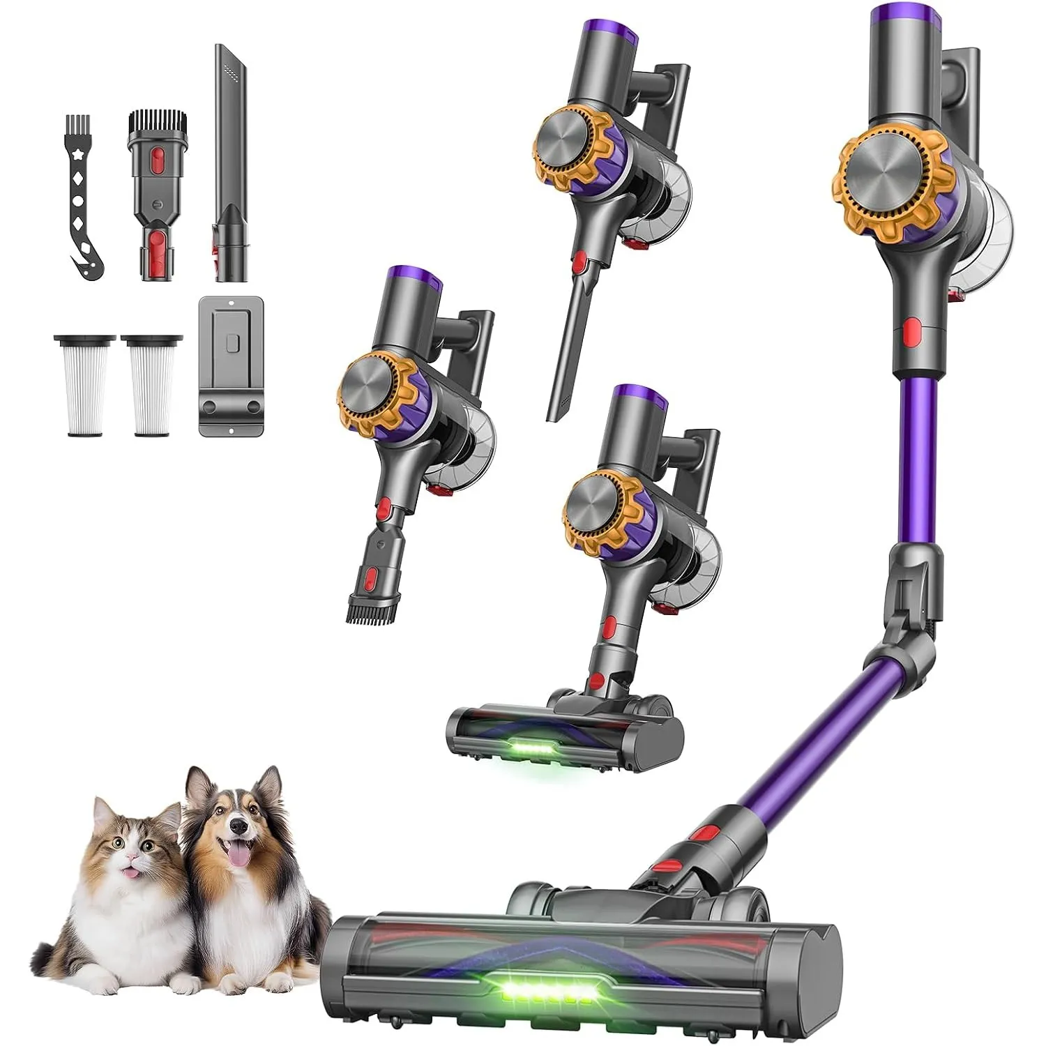 V18PRO Akku Staubsauger Kabellos mit Klapprohr, 50kPa/650W/50Min