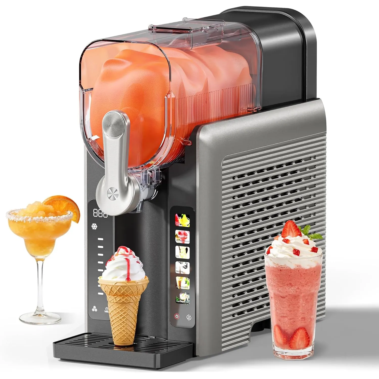 INITIO Slush Maschine mit 6 Modi, 2,6L Slush Eismaschine für Slushi, Eiscreme, Eis-Cocktails, Eiskaffee, Milchshakes, O…