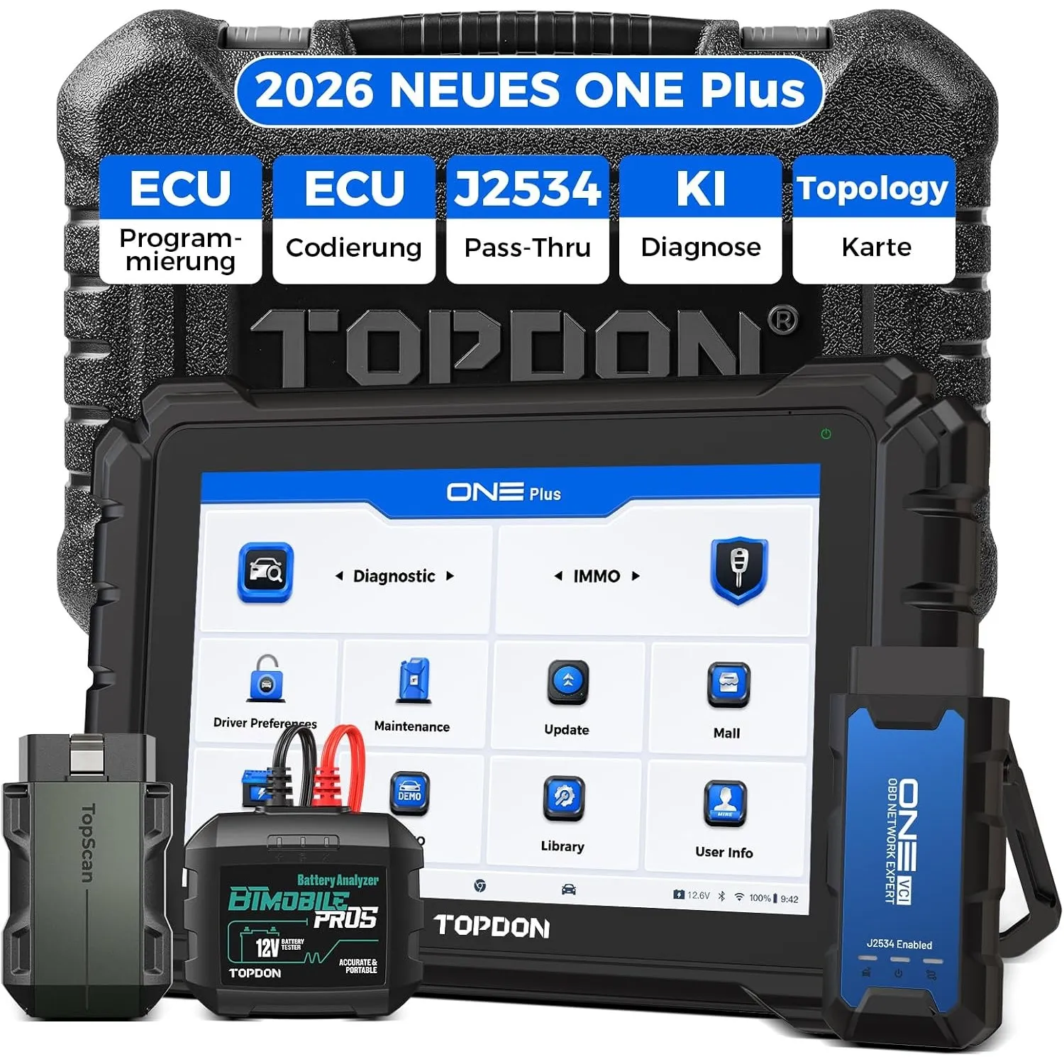 TOPDON ONE Plus OBD2 Diagnosegerät Auto, ECU Programmierung & Codierung
