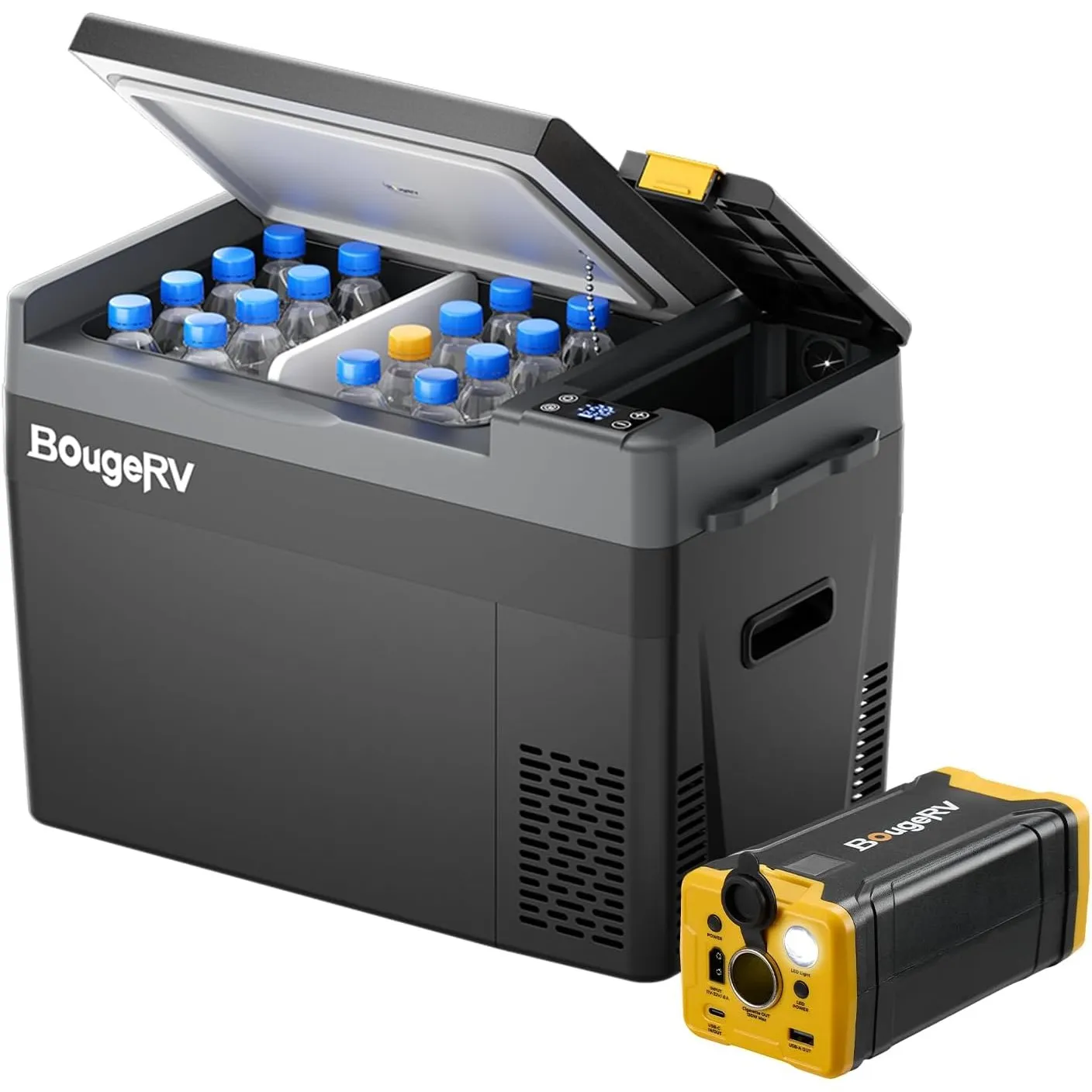 BougeRV CRPRO Kompressor Kühlbox 29L mit 266Wh Akku, -22℃~10℃, Schwarz | 0°C in 15 Min., 12V 230V, bis 18 Std. Laufzeit…