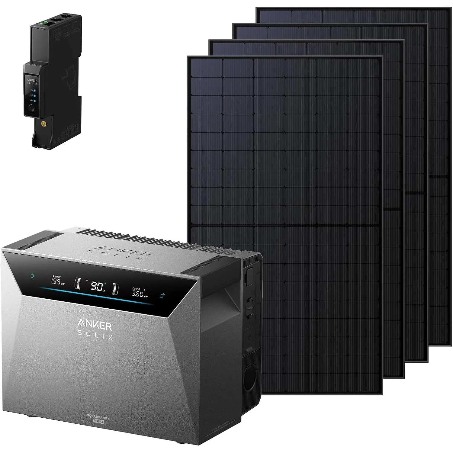 Anker SOLIX 4 Pro Solarbank + 4× 500W Solarpanels