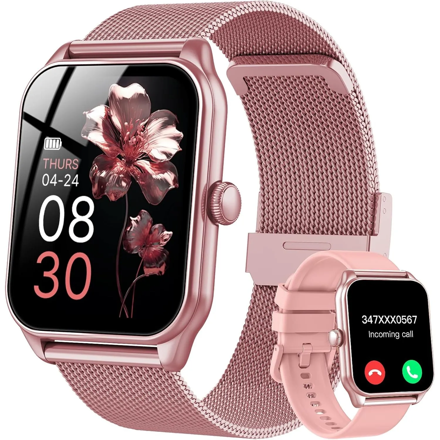 Smartwatch Damen mit Telefonfunktion, 1,83" Zoll Touchscreen Fitness Tracker, 120+ Sportmodi, IP68 Wasserdicht Smart Wa…