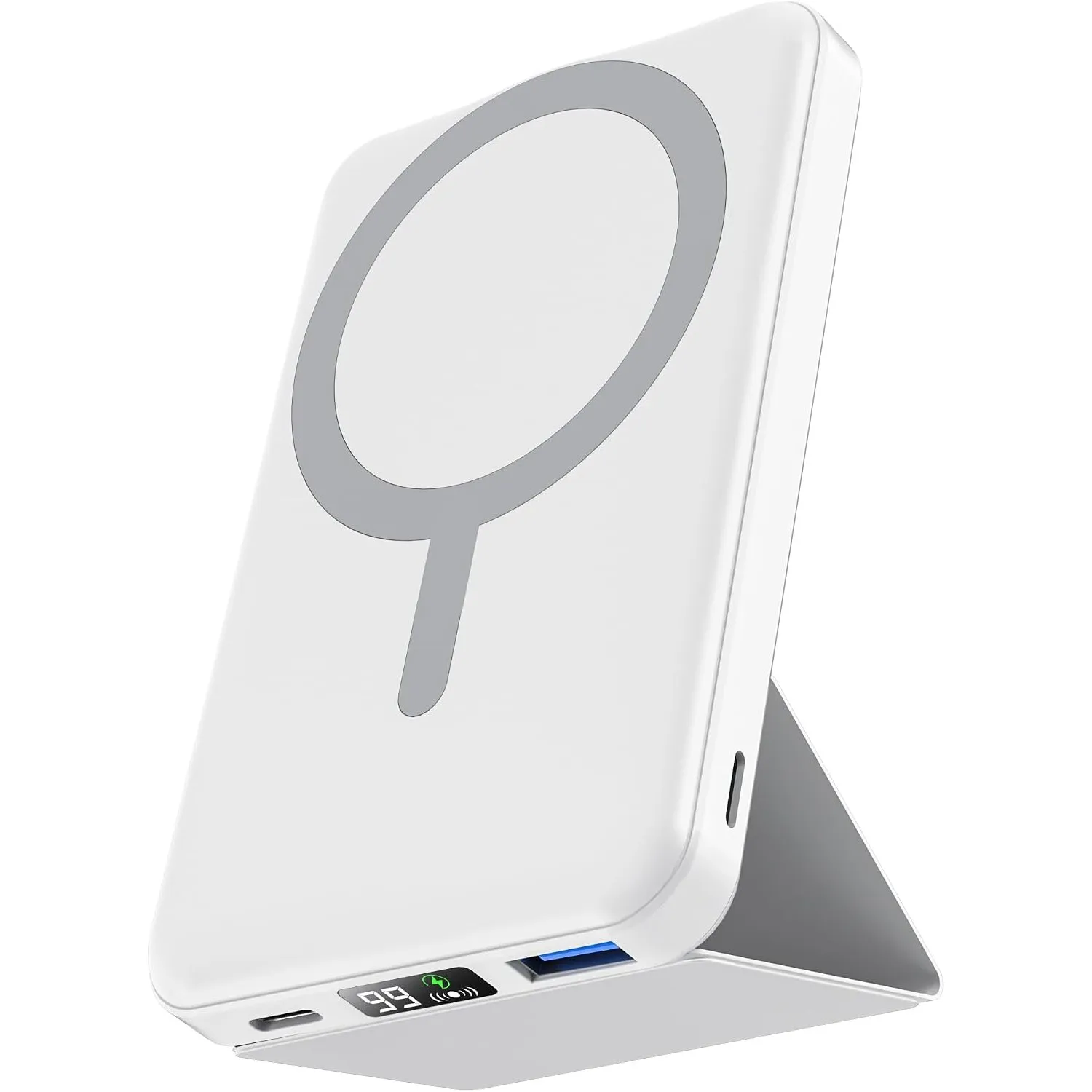 Podoru Powerbank für Magsafe, 10000mAh 22,5W Power Bank iPhone mit Ständer