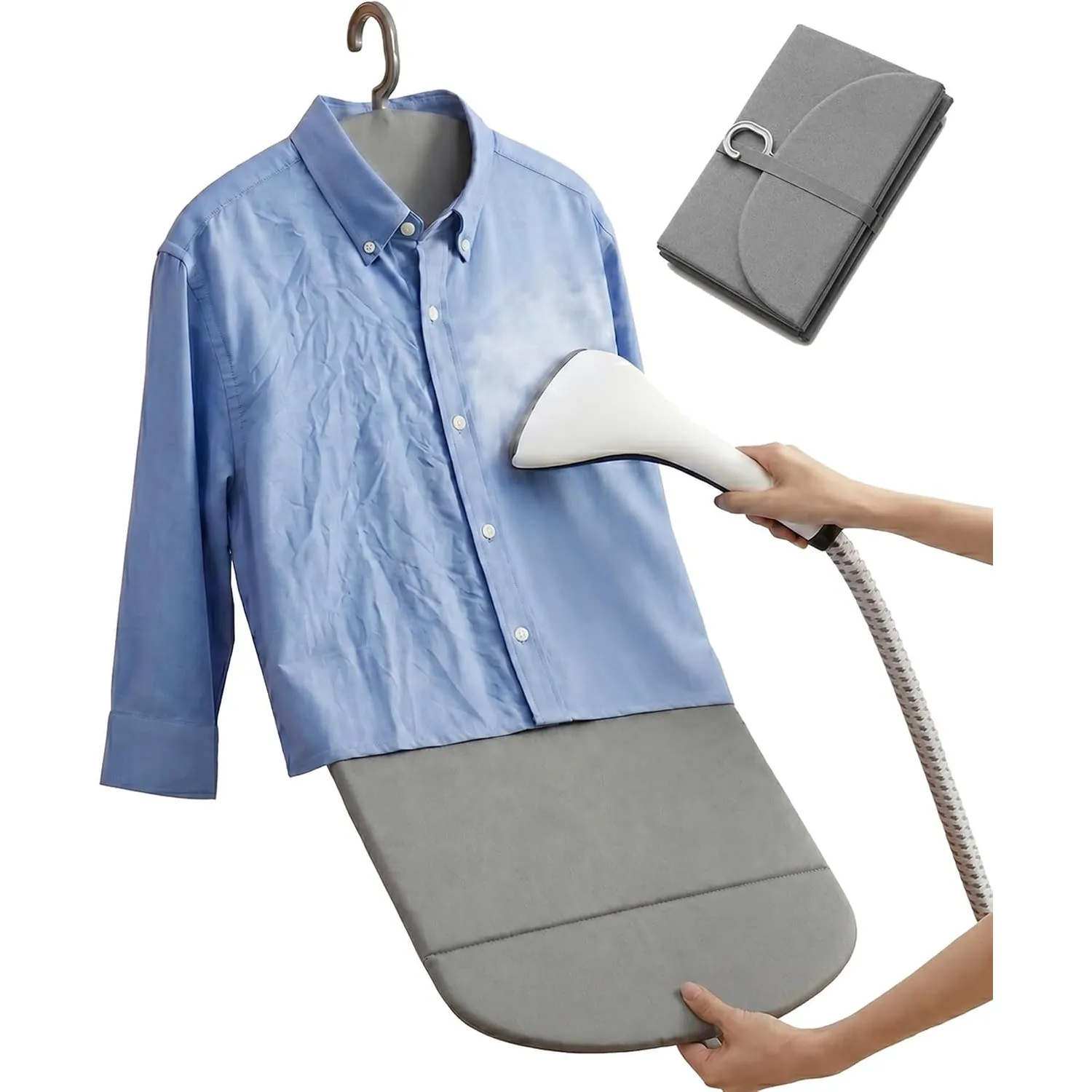 Faltbares Dampfbrett für Steamer und Dampfglätter (91x41 cm, Grau)