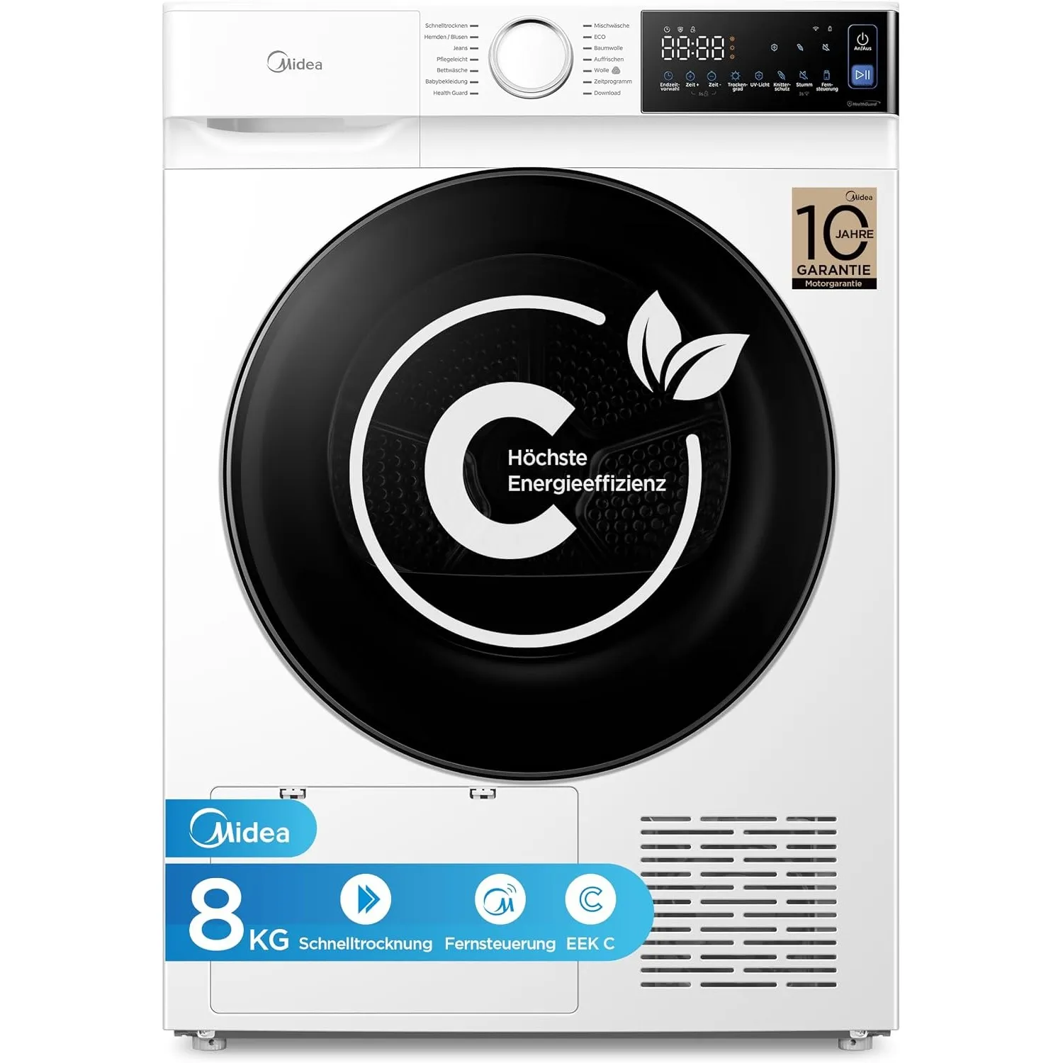 Midea Serie V5 Wärmepumpentrockner 8kg Energieklasse C SmartDry MDV5EH80WBC