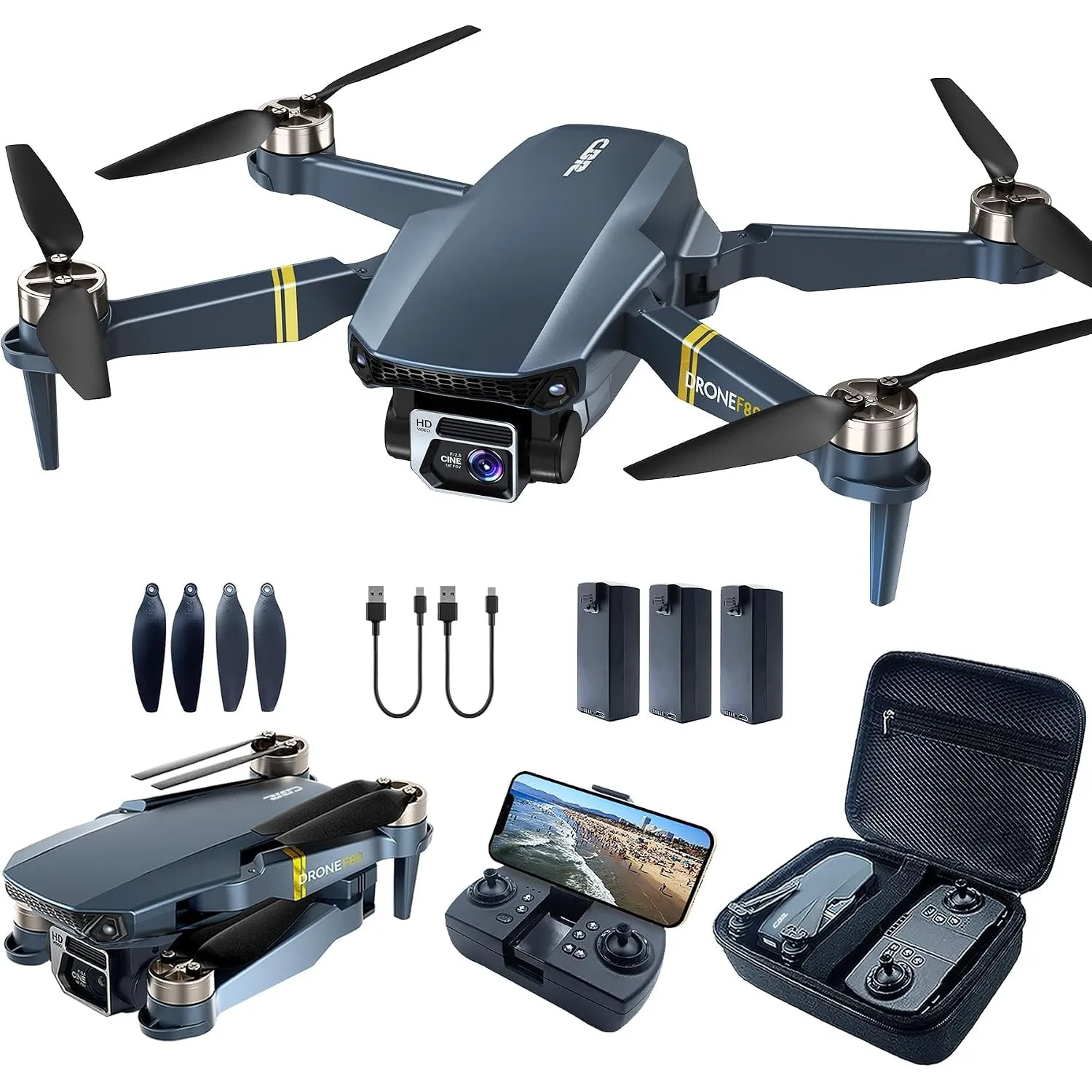 800 Meter Reichweite Drohne mit Kamera 4K – 84 Minuten Flugzeit, WiFi FPV faltbare Quadrocopter, bürstenlosem Motor, Au…