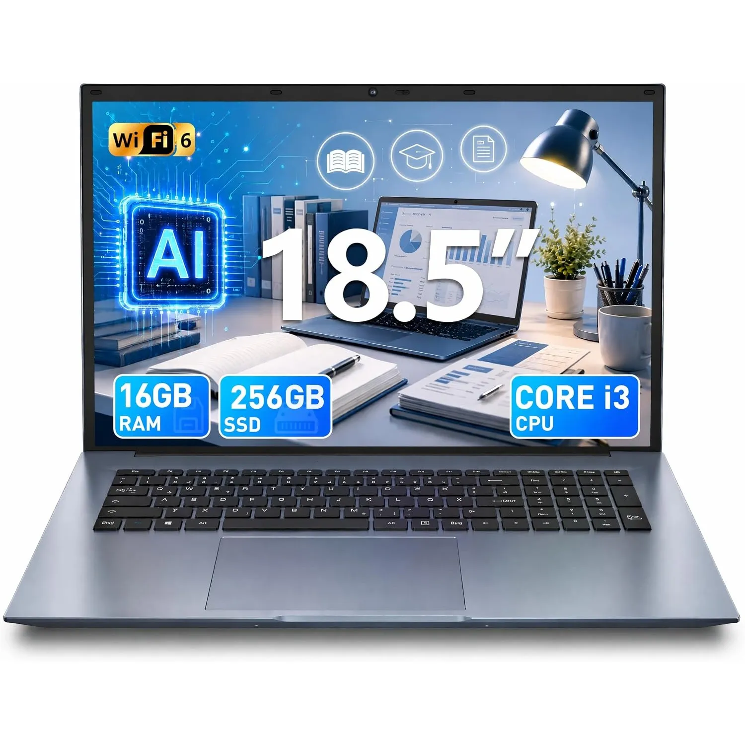 18,5 Zoll Laptop AI-Unterstützung 16GB RAM 256GB SSD