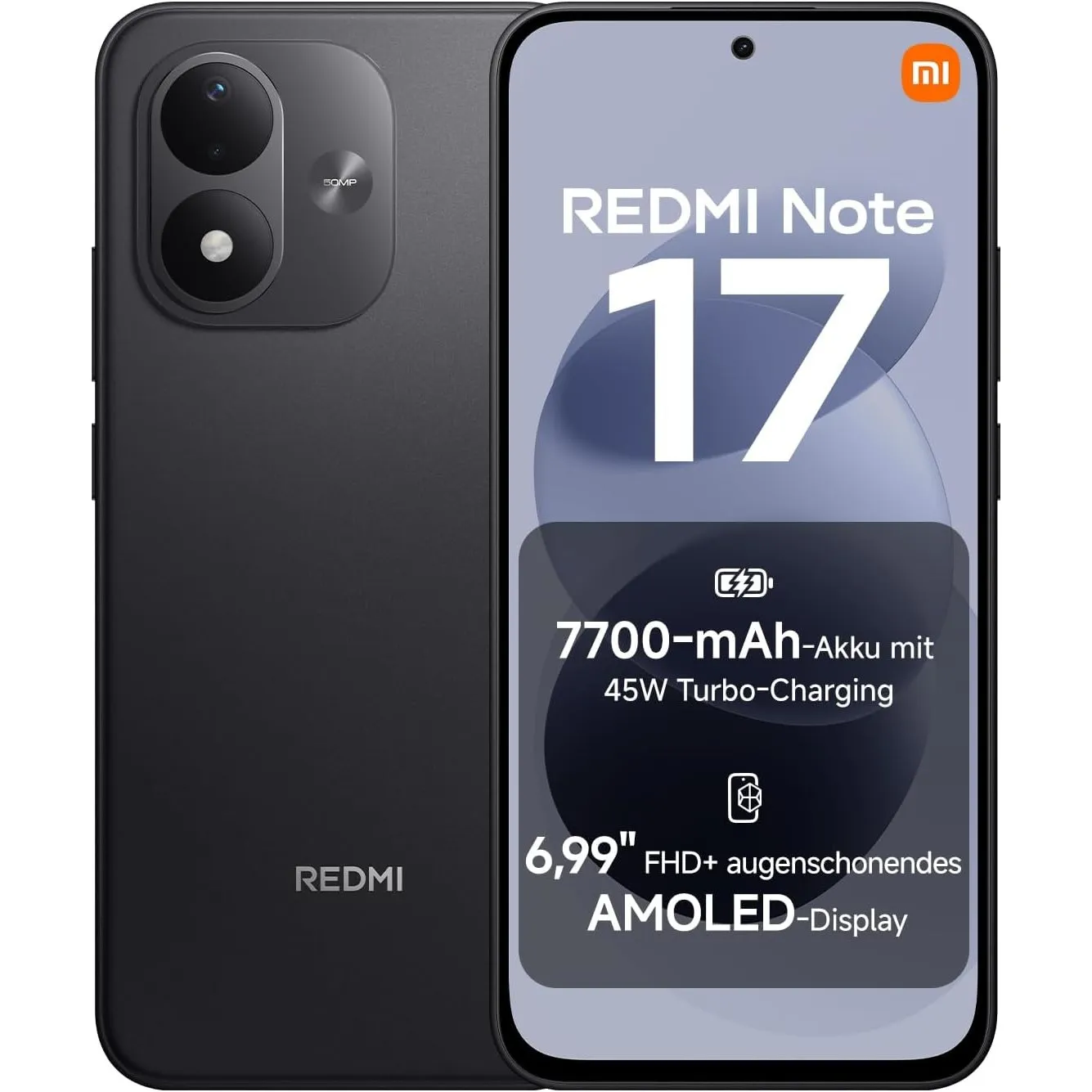 Xiaomi REDMI Note 17, Smartphone 6+256 GB, Black, 7700 mAh Akku