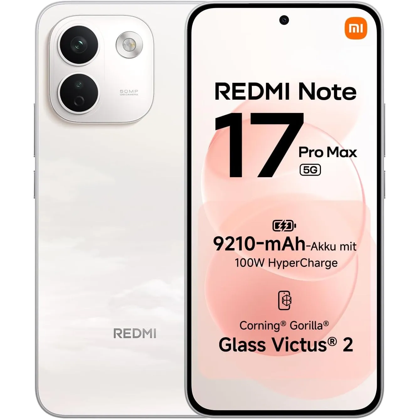 REDMI Note 17 Pro Max 5G, Smartphone 8+256 GB, Cloud Blush, 9210 mAh Akku