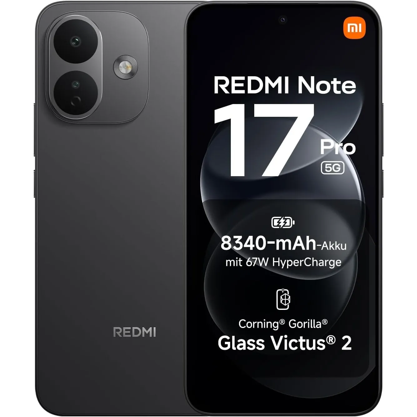 XIAOMI REDMI Note 17 Pro 5G, Smartphone 6+256 GB, Black, 8340 mAh Akku