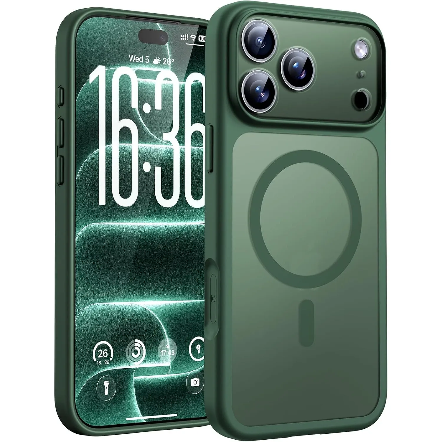 TOCOL für iPhone 18 Pro Hülle, Kompatibel mit MagSafe, Alpengrün