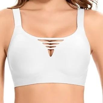 Jiuday Jelly BH Damen ohne Bügel Große Brüste Starker Halt Komfort Vollschalen Bustier T Shirt Soft Push Up Bra Gepolst…