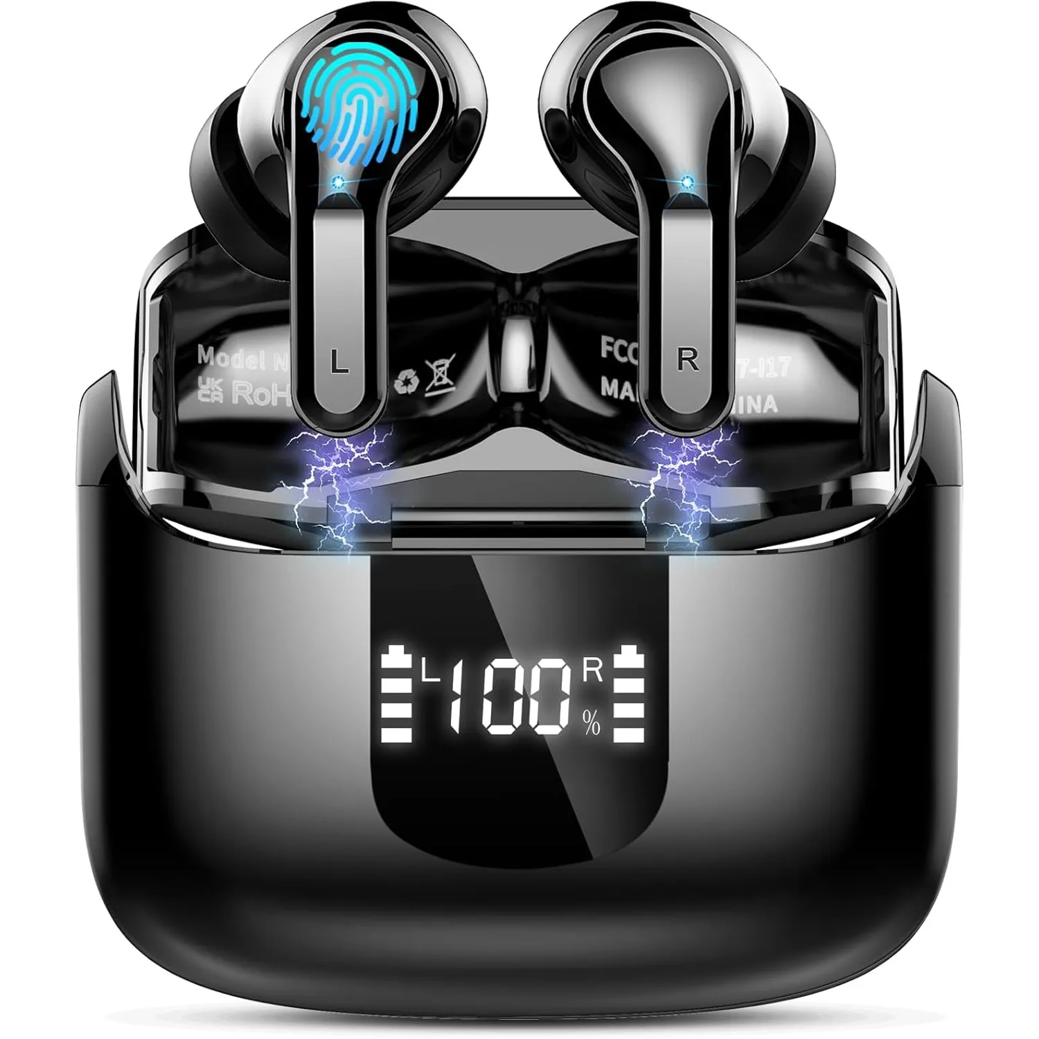 2026 Bluetooth Kopfhörer, 6D Stereo Kopfhörer Kabellos Bluetooth 5.4, 56Std Tiefer Bass ENC Noise Cancelling Wireless E…