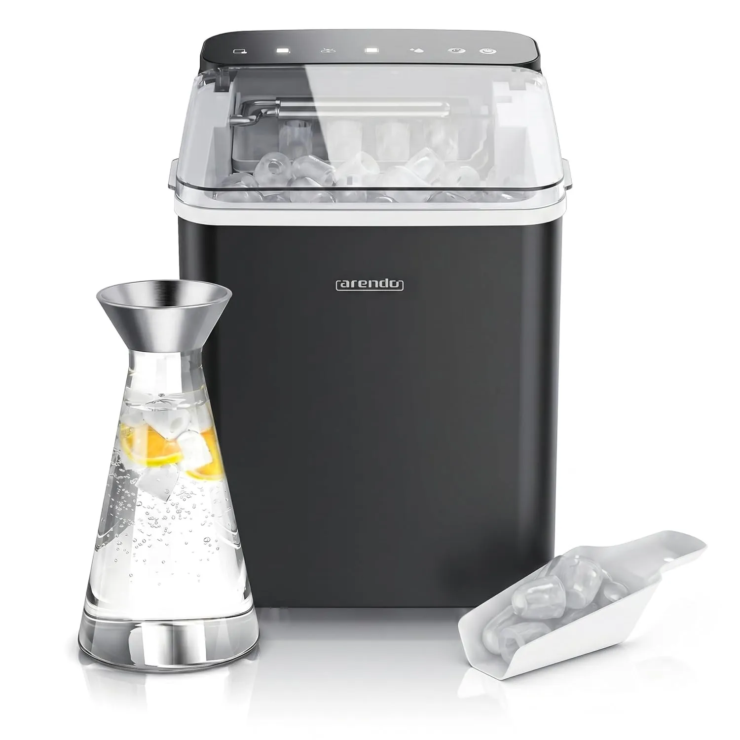 Arendo – Eiswürfelmaschine – Ice Cube Maker – 150 W – 12 kg Eis pro Tag – Automatische Abschaltfunktion – Warnfunktion …