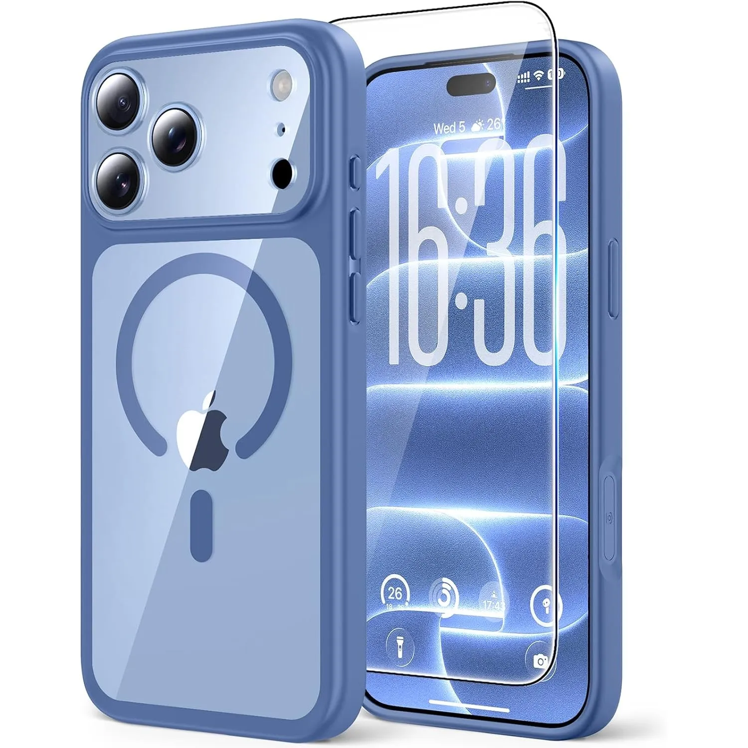 TAURI für iPhone 18 Pro Hülle 6,3" mit Schutzfolie - Polar