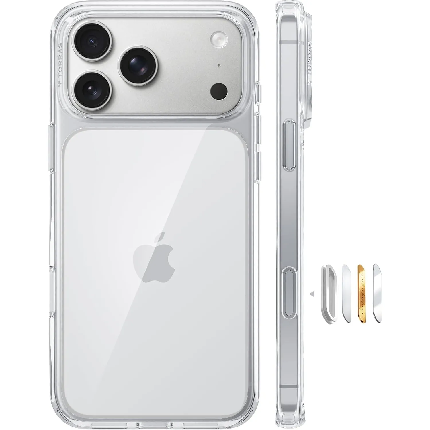 TORRAS Diamond für iPhone 18 Pro Hülle, Militärschutz Case, Transparent