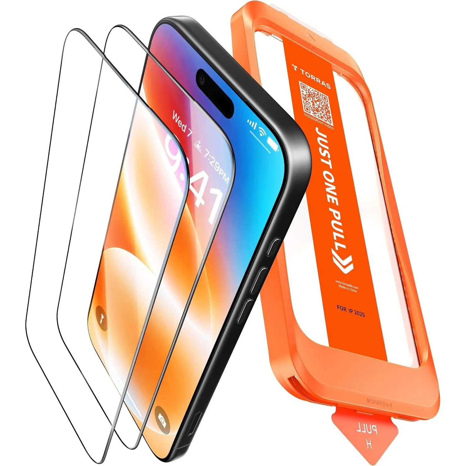 TORRAS für iPhone 18 Pro für Panzerglas TOP 9H+, Auto-Montage, 2 Stück