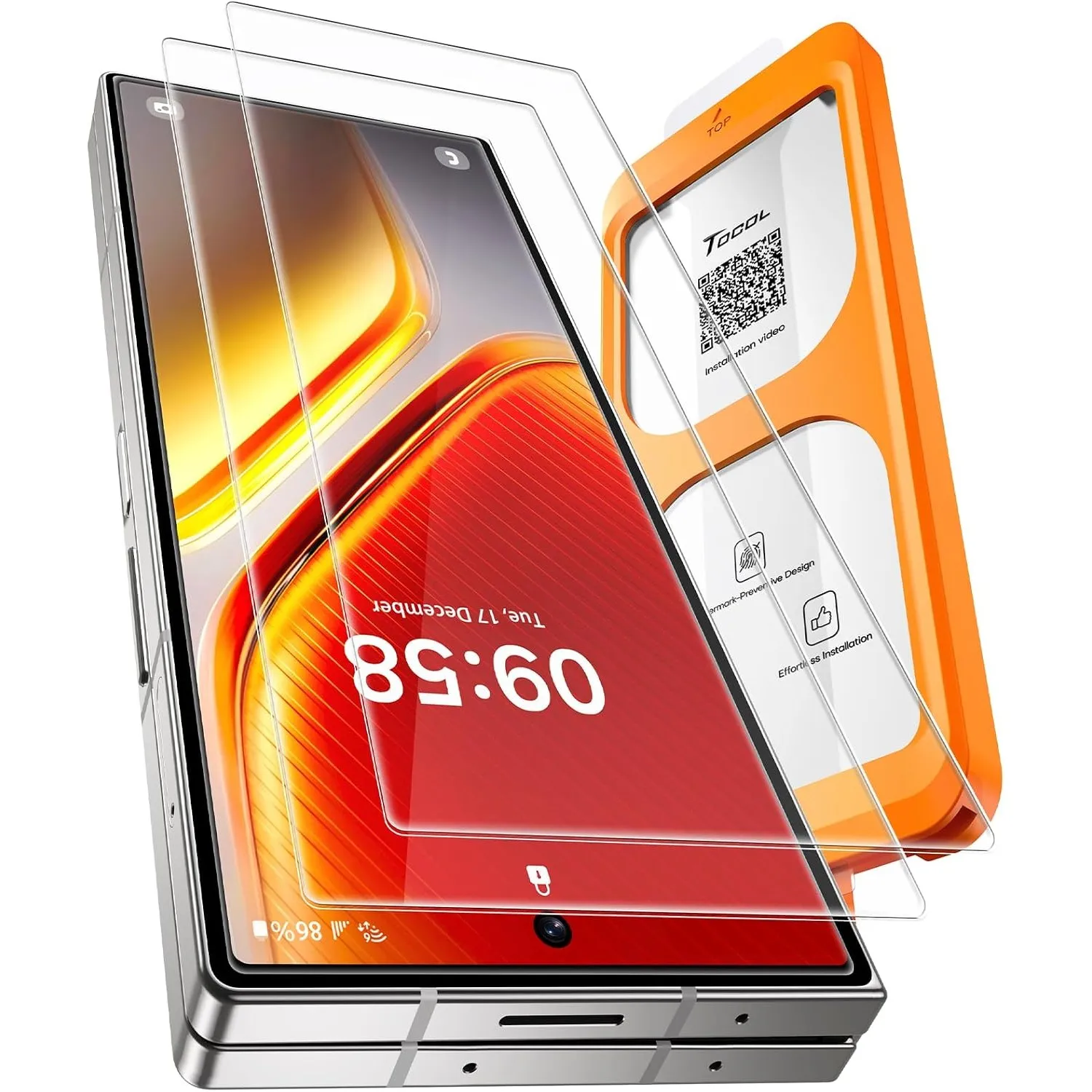 TOCOL für Samsung Galaxy Z Fold 8 Ultra für Panzerglas, Einfache Montage