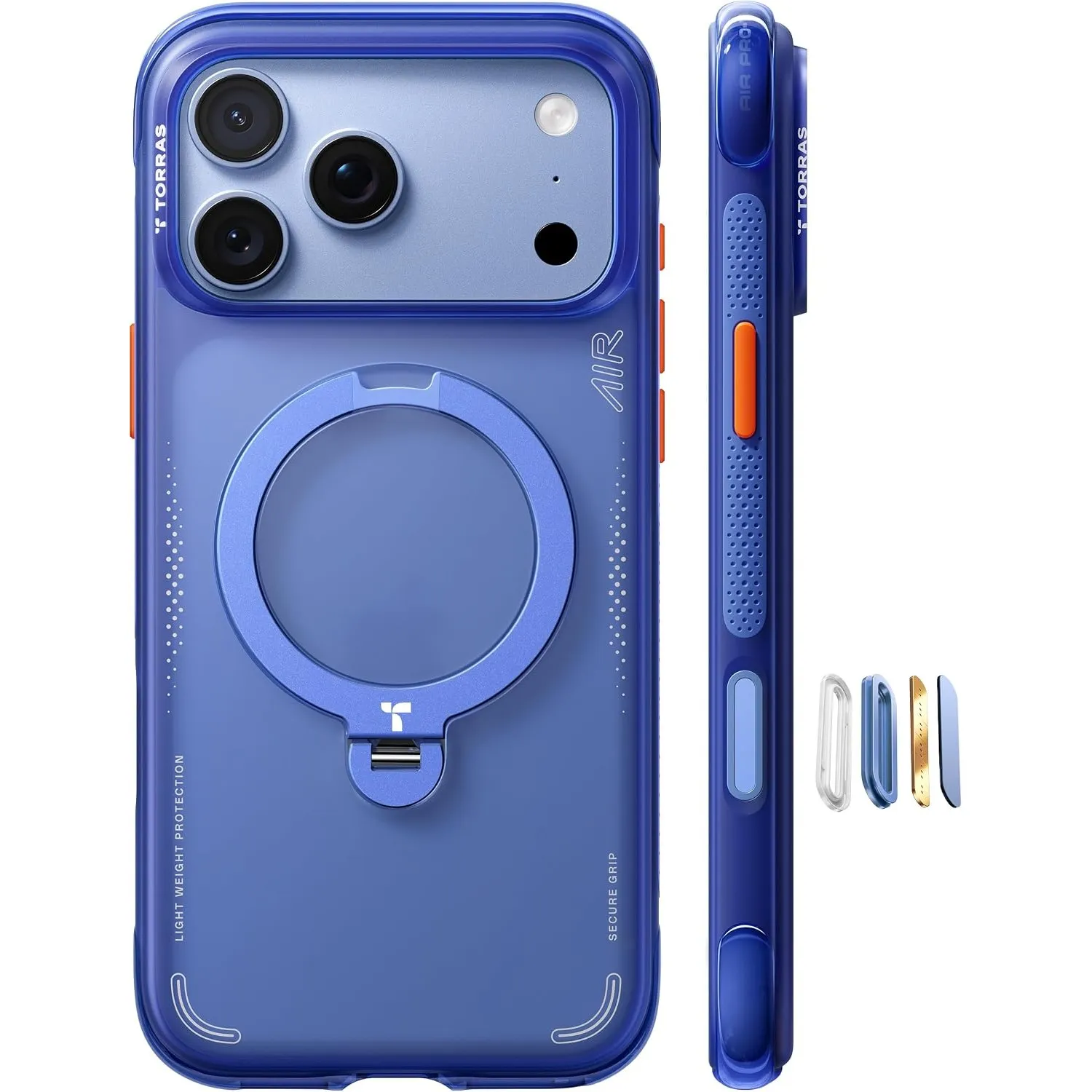 TORRAS Ostand Q3 Air für iPhone 18 Pro Hülle mit Airbag-Schutz, Hellblau