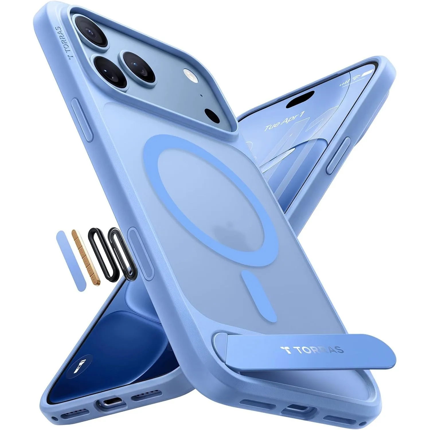TORRAS Ostand L1 für iPhone 18 Pro Max Hülle für MagSafe Case, Hellblau