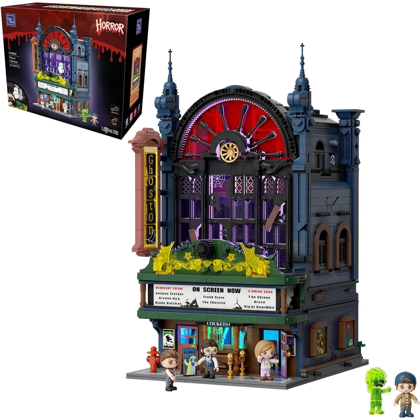 PANTASY Geisterkino Klemmbaustein-Set mit LED-Beleuchtung für Erwachsene