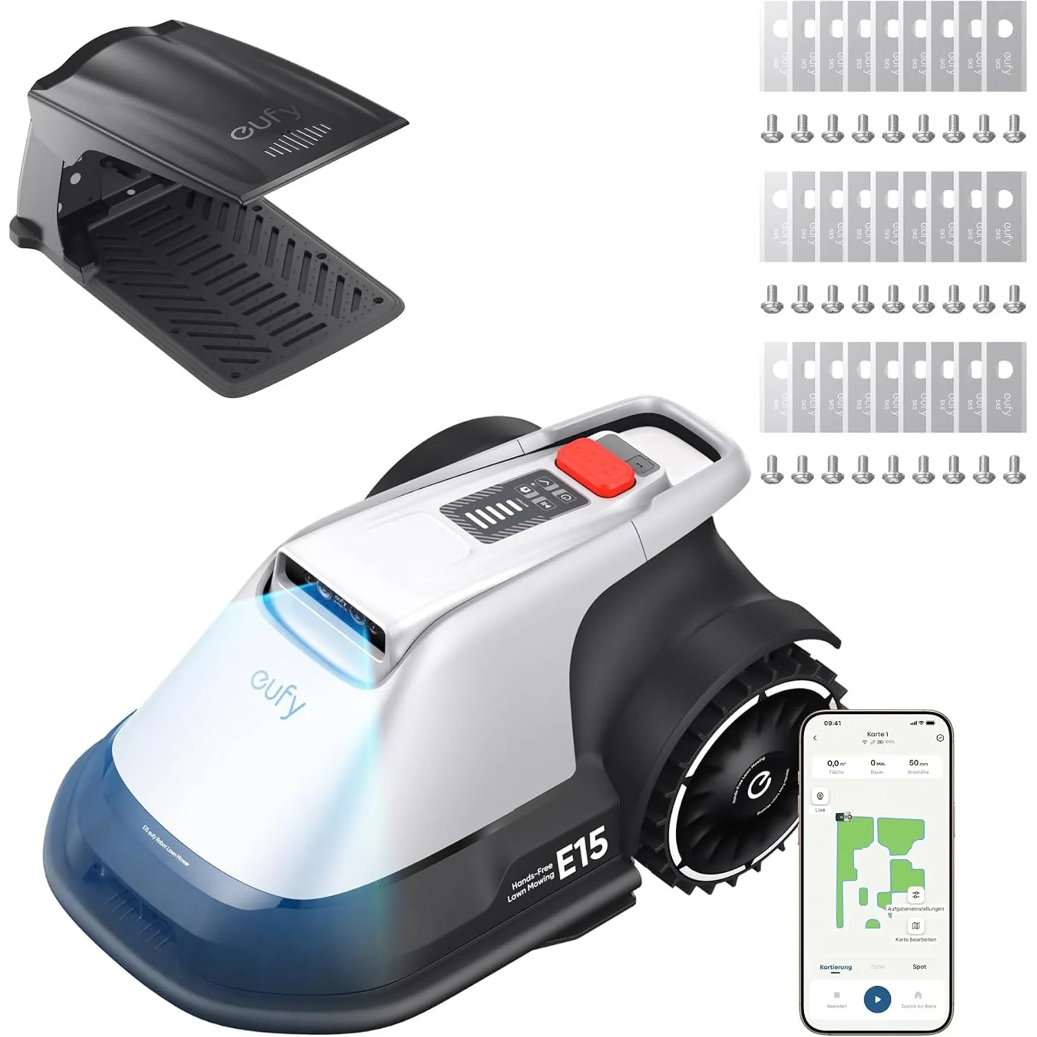 Anker eufy Mähroboter E15 Set, Garage+Ersatzklingen, ohne Begrenzungskabel