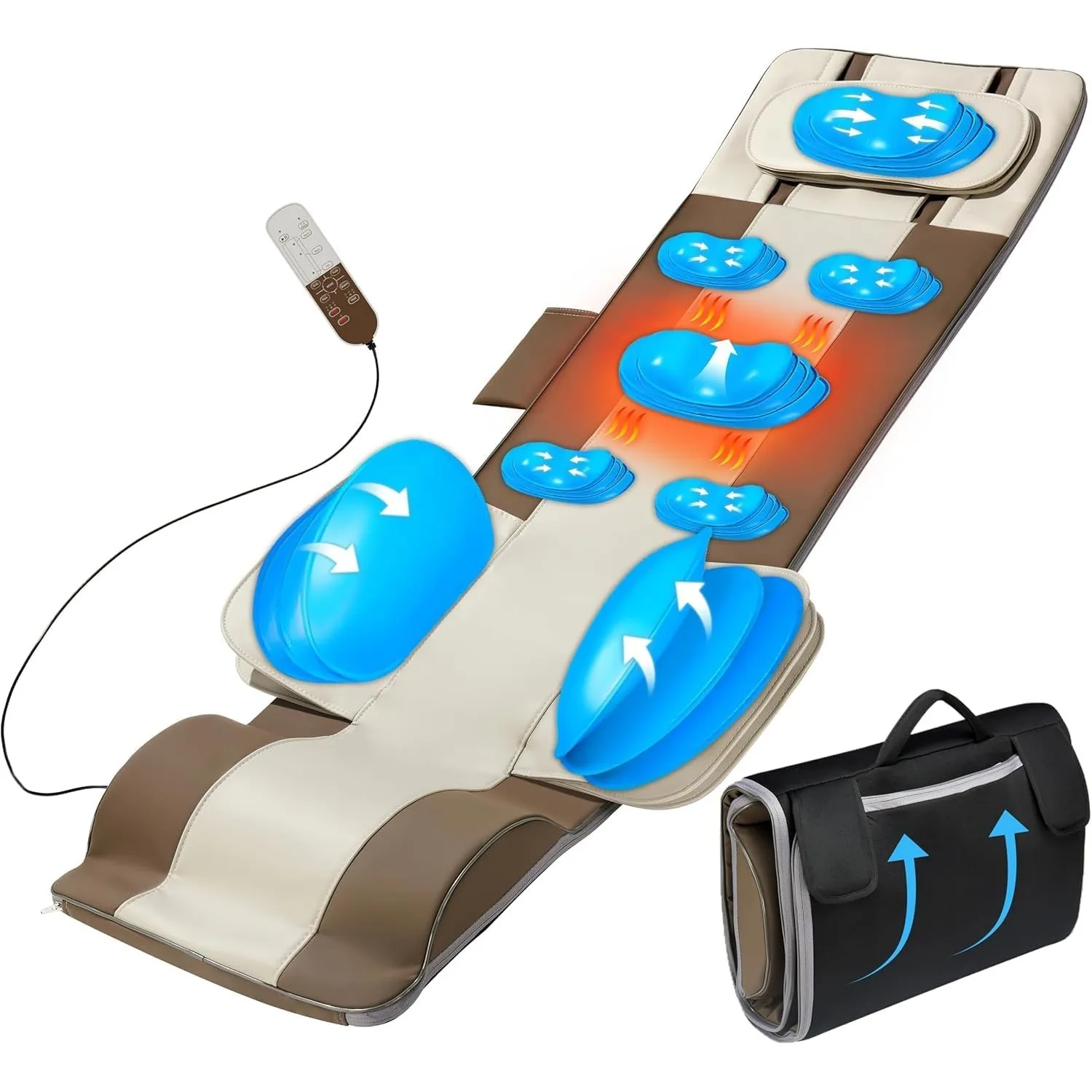 Ganzkörper-Massagematte mit Wärme, 3D-Streckung & Lenden-Traktion