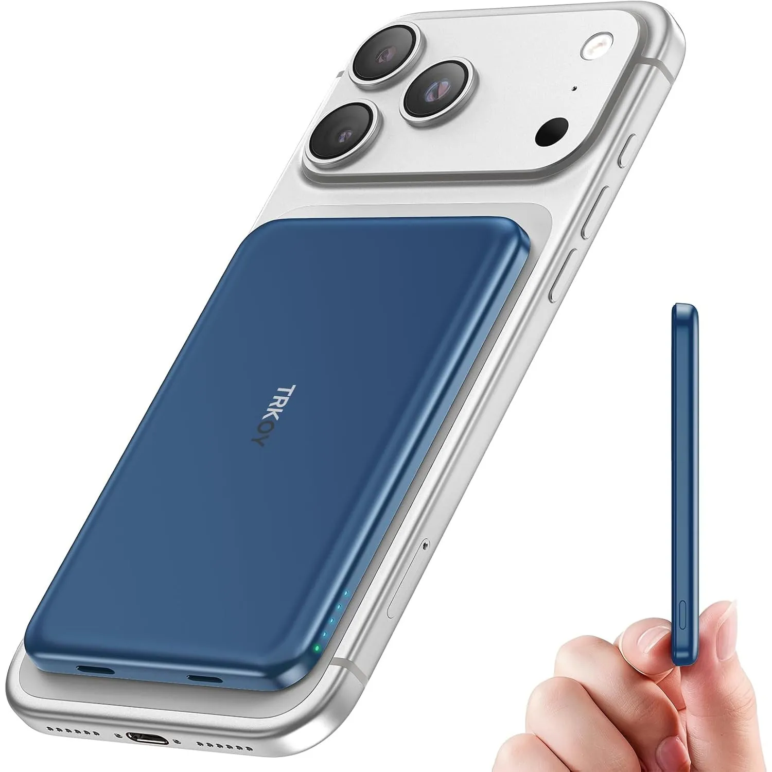 Powerbank für Magsafe, TRKOY Slim Magnetische Power Bank für iPhone 5000mAh