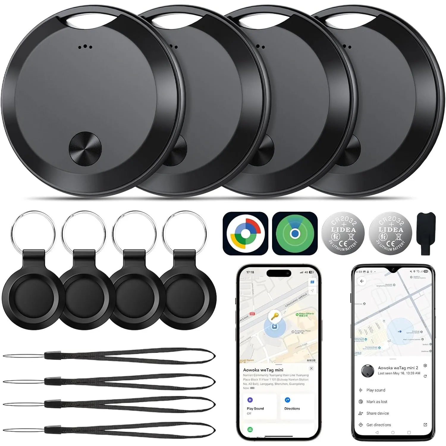 2026 Upgrade Dual System Air Tracker 4er Pack | Bluetooth Smart Tag für Android & iOS – Kompatibel mit Apple Find My & …
