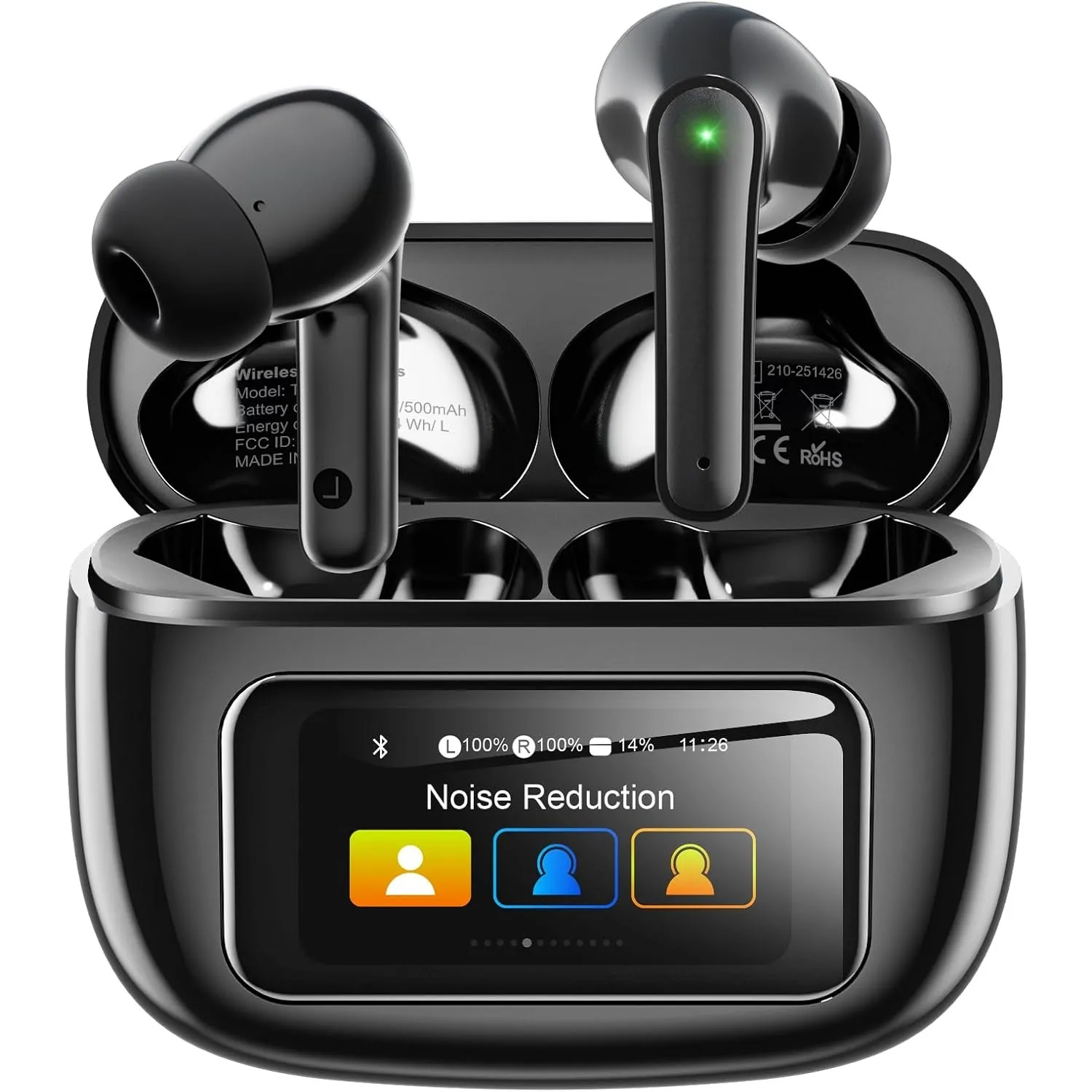 Bluetooth Kopfhörer, In Ear Kopfhörer Bluetooth 5.4 mit Touchscreen Display