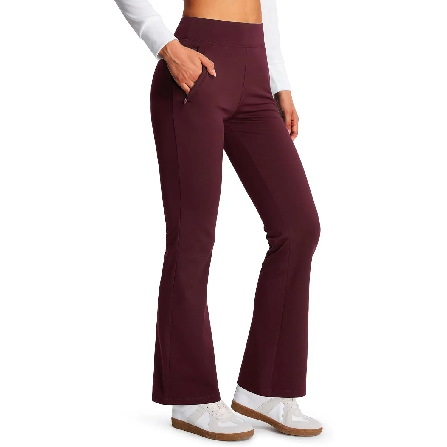 Libin Damen Thermo Leggings Bootcut Gefütterte Fleece Yogahose