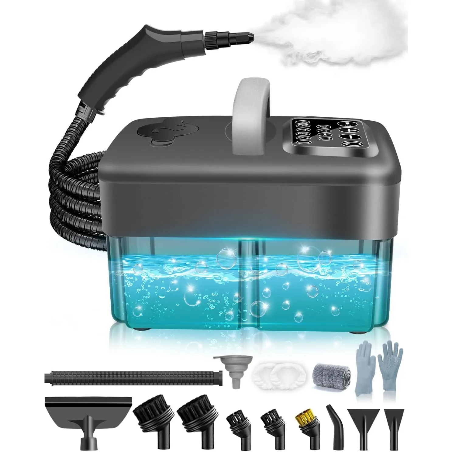 Dampfreiniger Handgerät für Alles - 2500W 6-Stufig Einstellbar, 1,6L Wassertank, 120 °C Dampf, 15s Aufheizzeit, Tragbar…