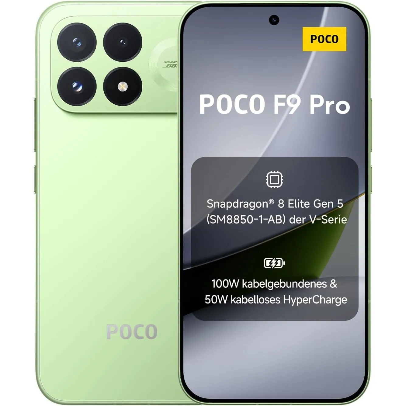 Poco F9 Pro, Smartphone 12+256 GB, Aurora Green, 6330mAh Akku, 100W Laden