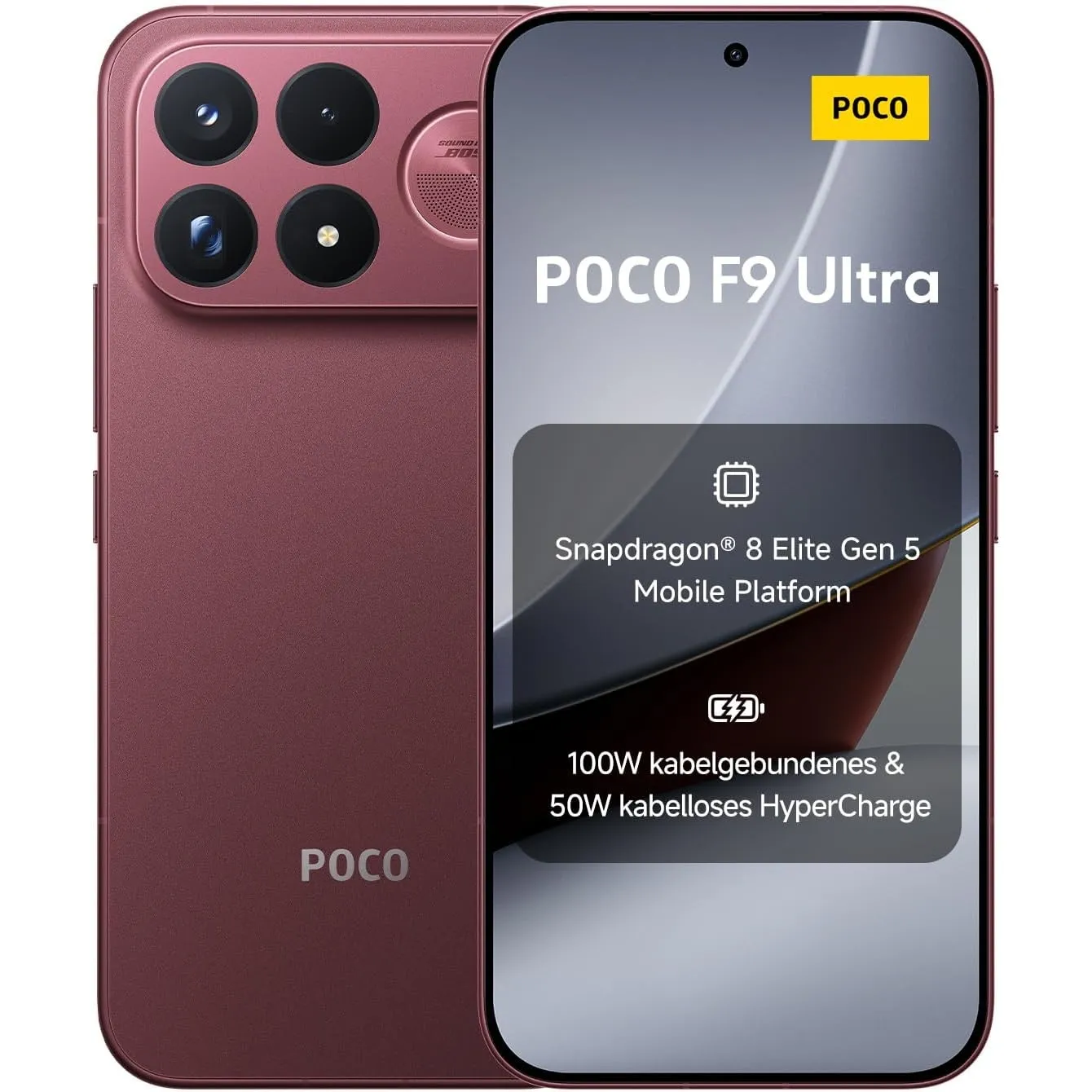 Poco F9 Ultra, Smartphone 16+512 GB, Dark Cherry, 8050mAh Akku, 100W Laden