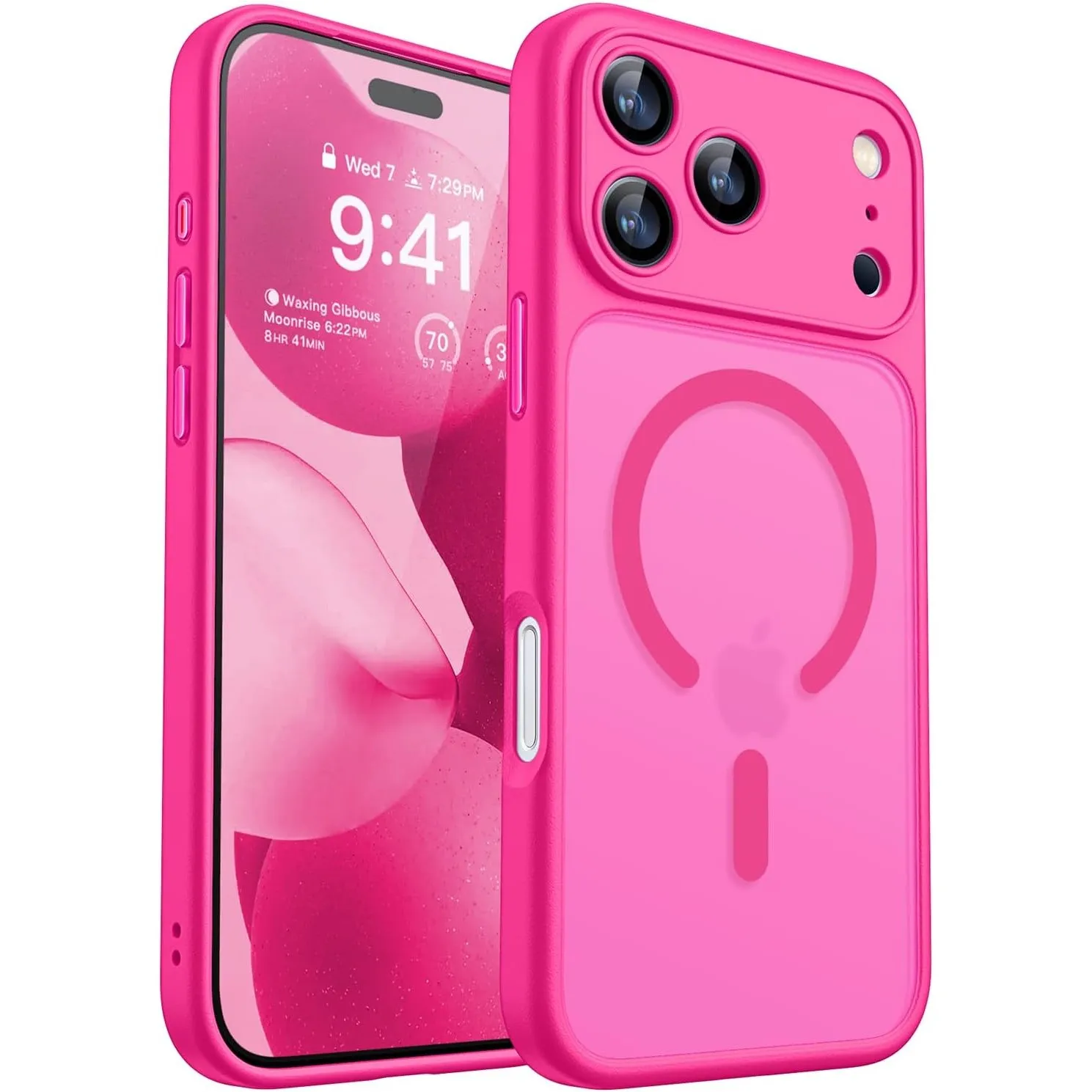 CANSHN für iPhone 18 Pro Max Hülle mit Kameraschutz, Leuchtend Rosa