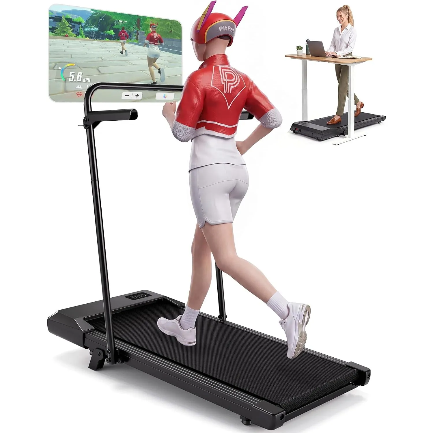 MJWW Walking Pad mit 6% Steigung, KI-Trainer APP