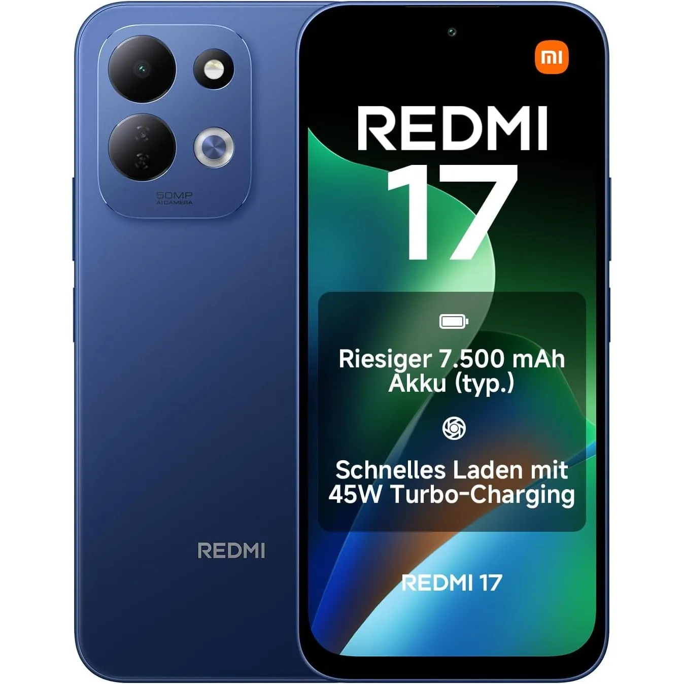 XIAOMI REDMI 17, Smartphone 4+128 GB, Dunkelblau, 7500mAh Akku, 45W Laden