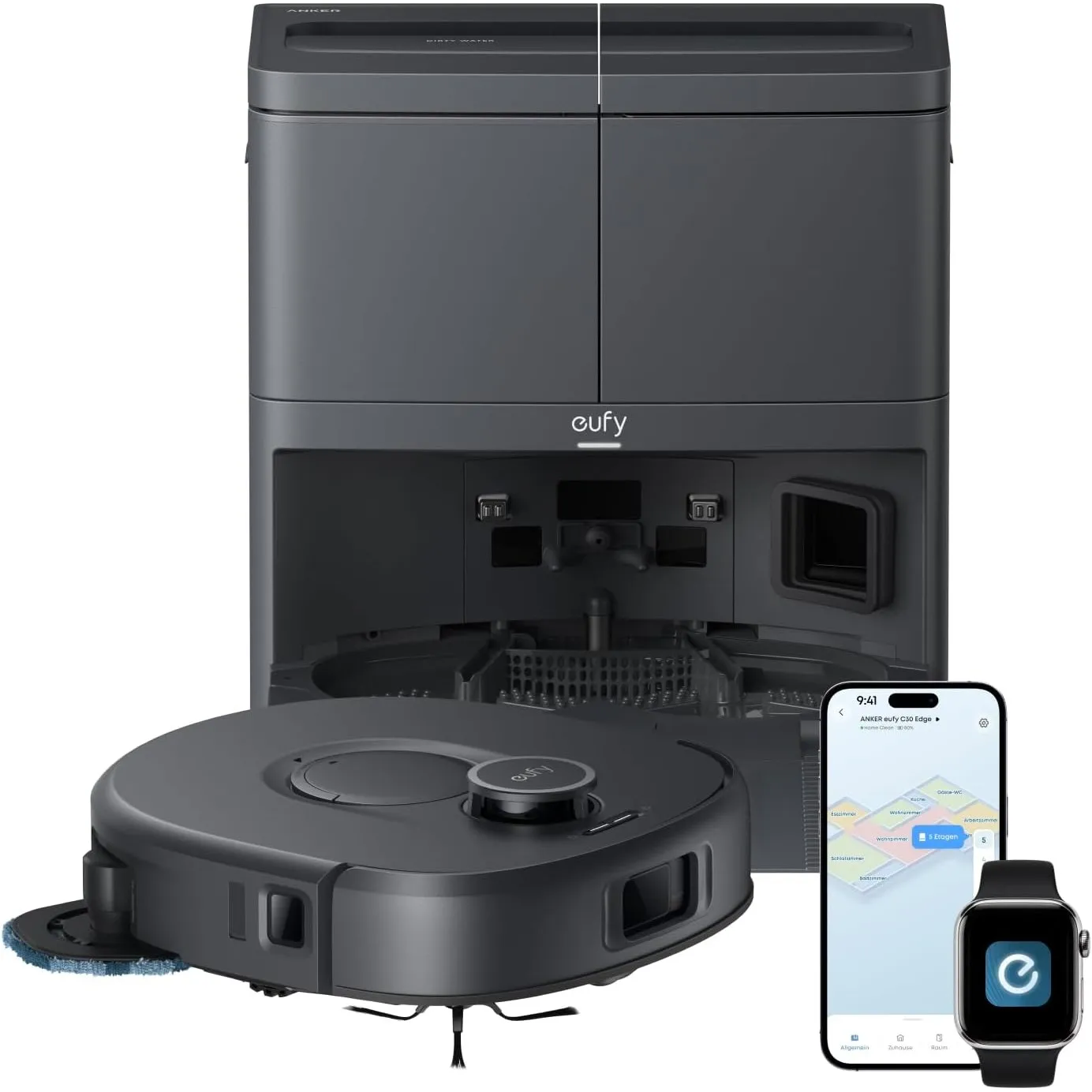 anker eufy C30 Edge Saugroboter mit Wischfunktion,35.000Pa, Kantenwischen
