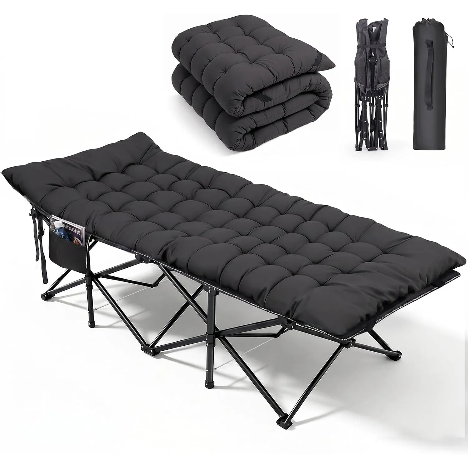 Sekey Feldbett Klappbar XXXL 202 x 80 x 45 cm, extra großes Campingbett