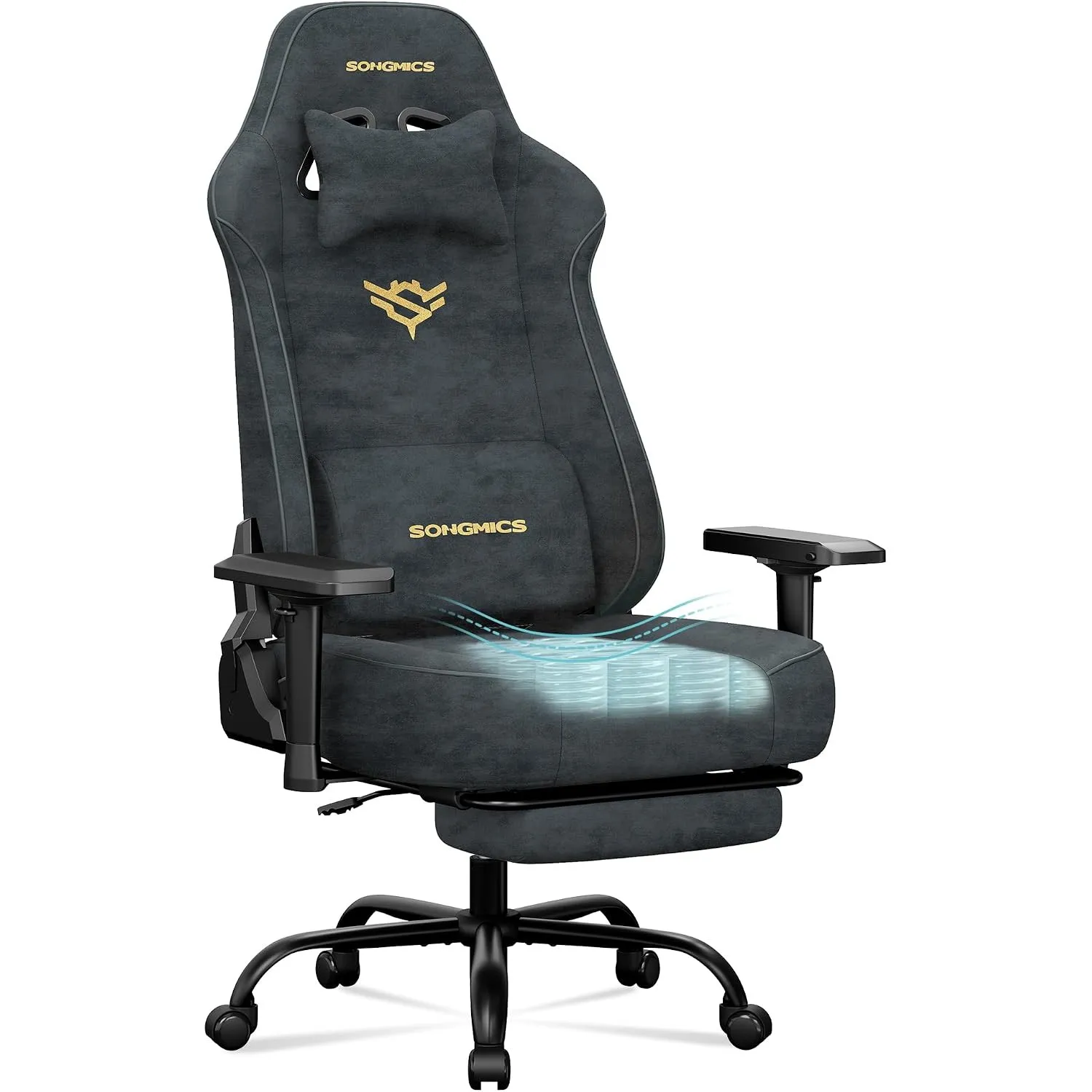 SONGMICS Gaming Stuhl, Ergonomischer Bürostuhl, bis 200 kg