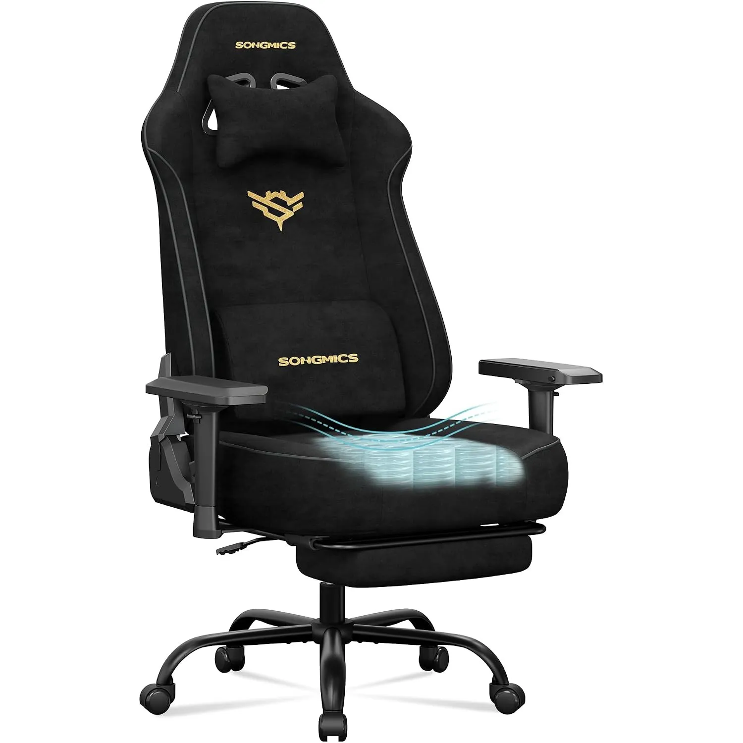 SONGMICS Gaming Stuhl, Ergonomischer Bürostuhl, bis 200 kg