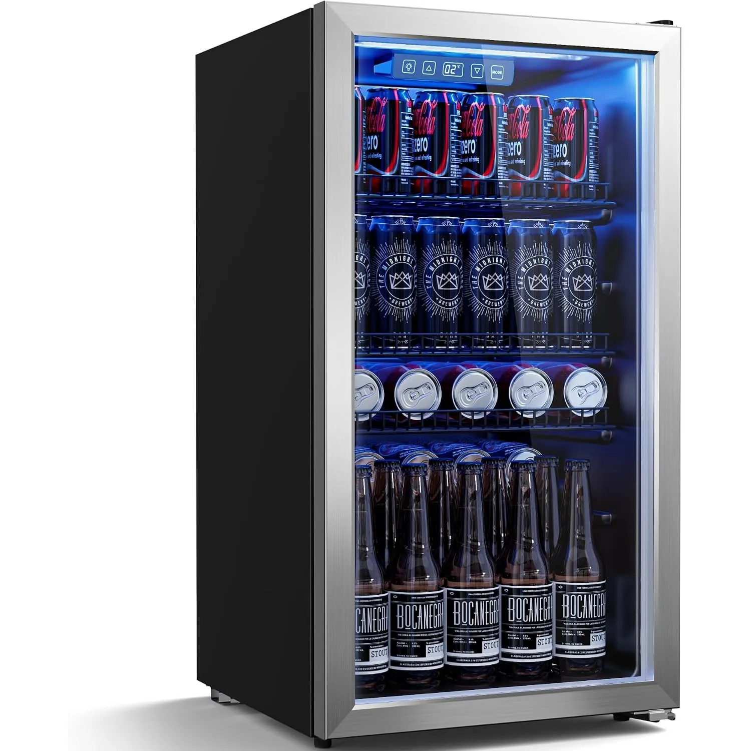 Airfish Getränkekühlschrank 90L | Frostfreie gleichmäßige Kühlung, 3 verstellbare Ablagen für 128 Dosen | Flüsterleiser…