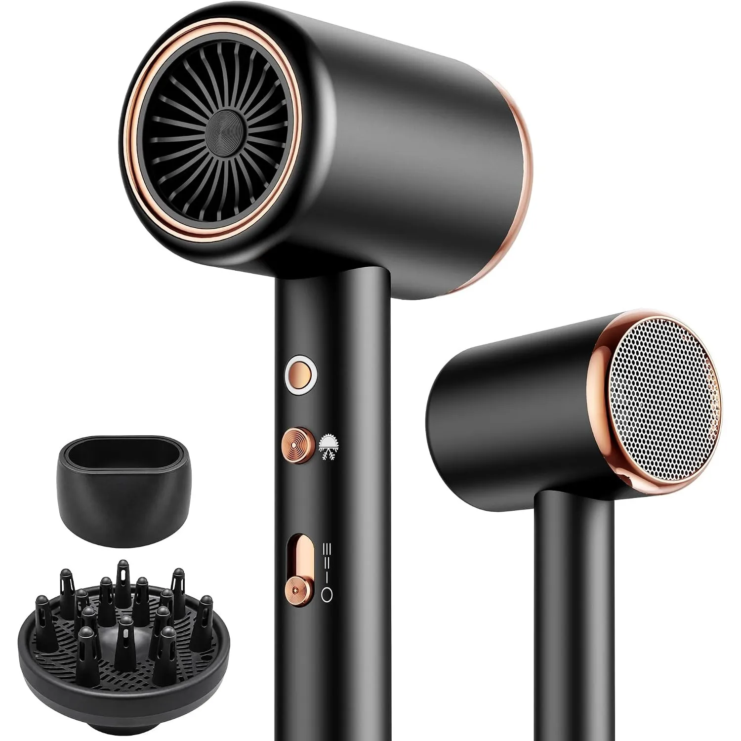 Föhn,Fön,Haarföhn Haartrockner Profi Ionen föhn mit AC Motor 2400W Reisefön Diffusor|Multifunktionaler Hair Dryer|Heiß-…